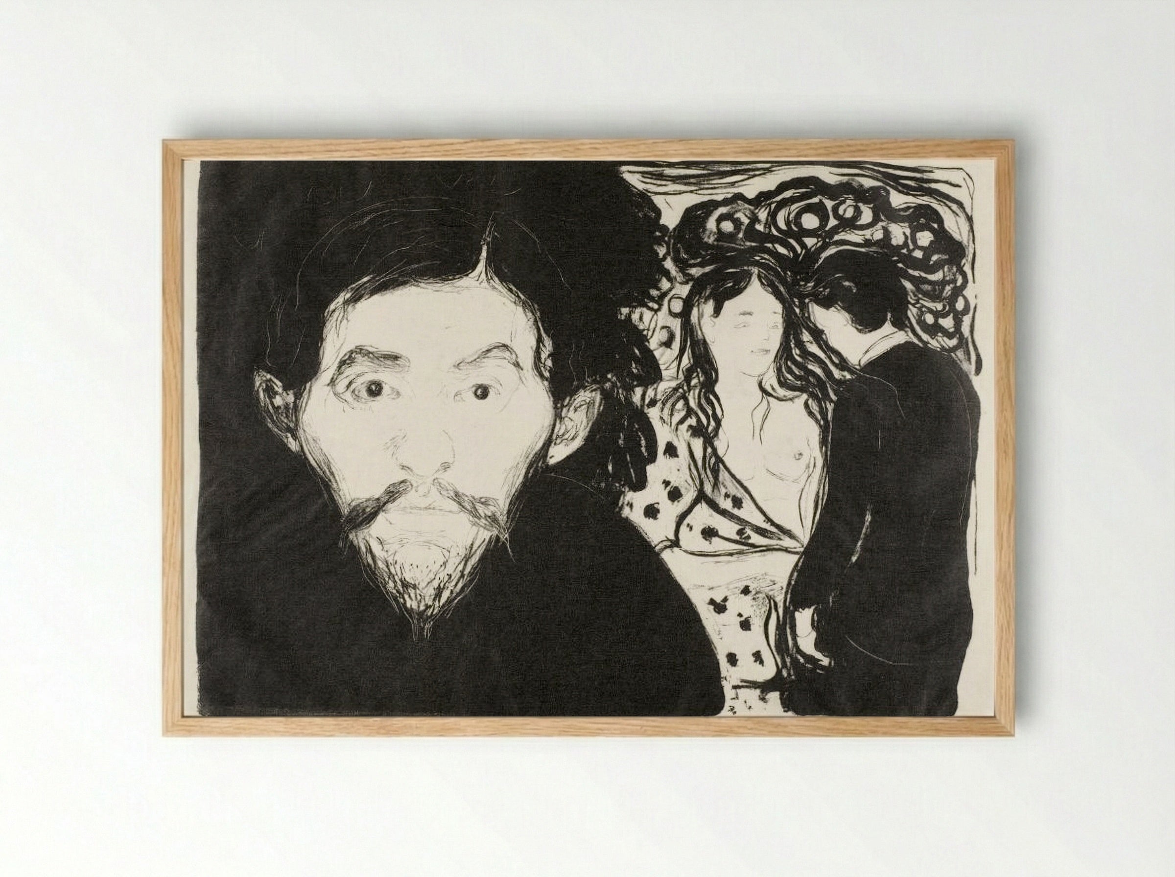 Jealousy I - Edvard Munch - Framed Print Wood