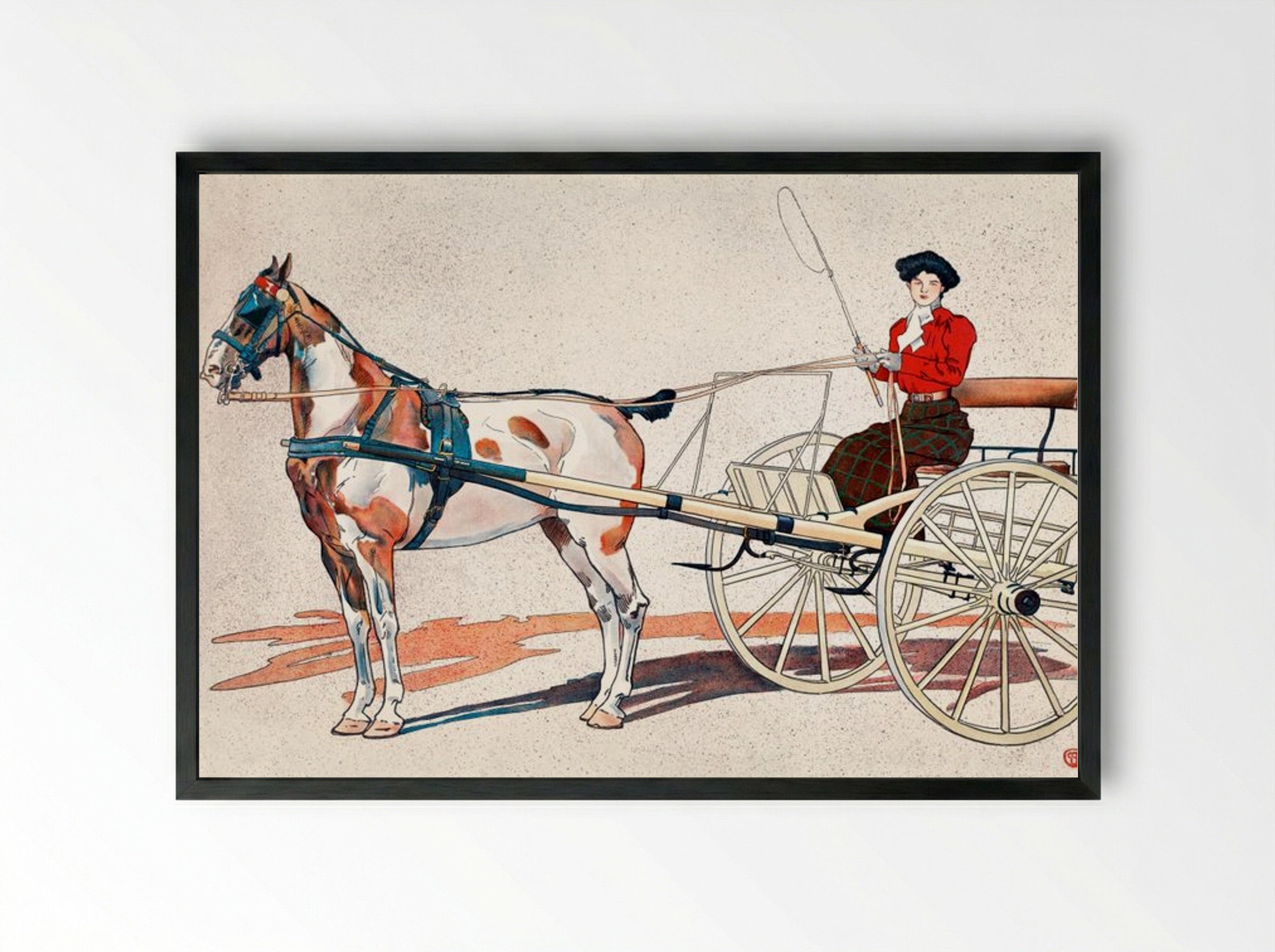 A Kentucky Breaking Cart - Edward Penfield - Framed Print Black