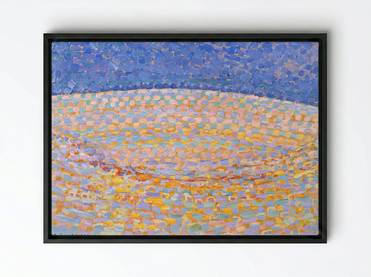 Dune III - Piet Mondrian - Framed Canvas Black
