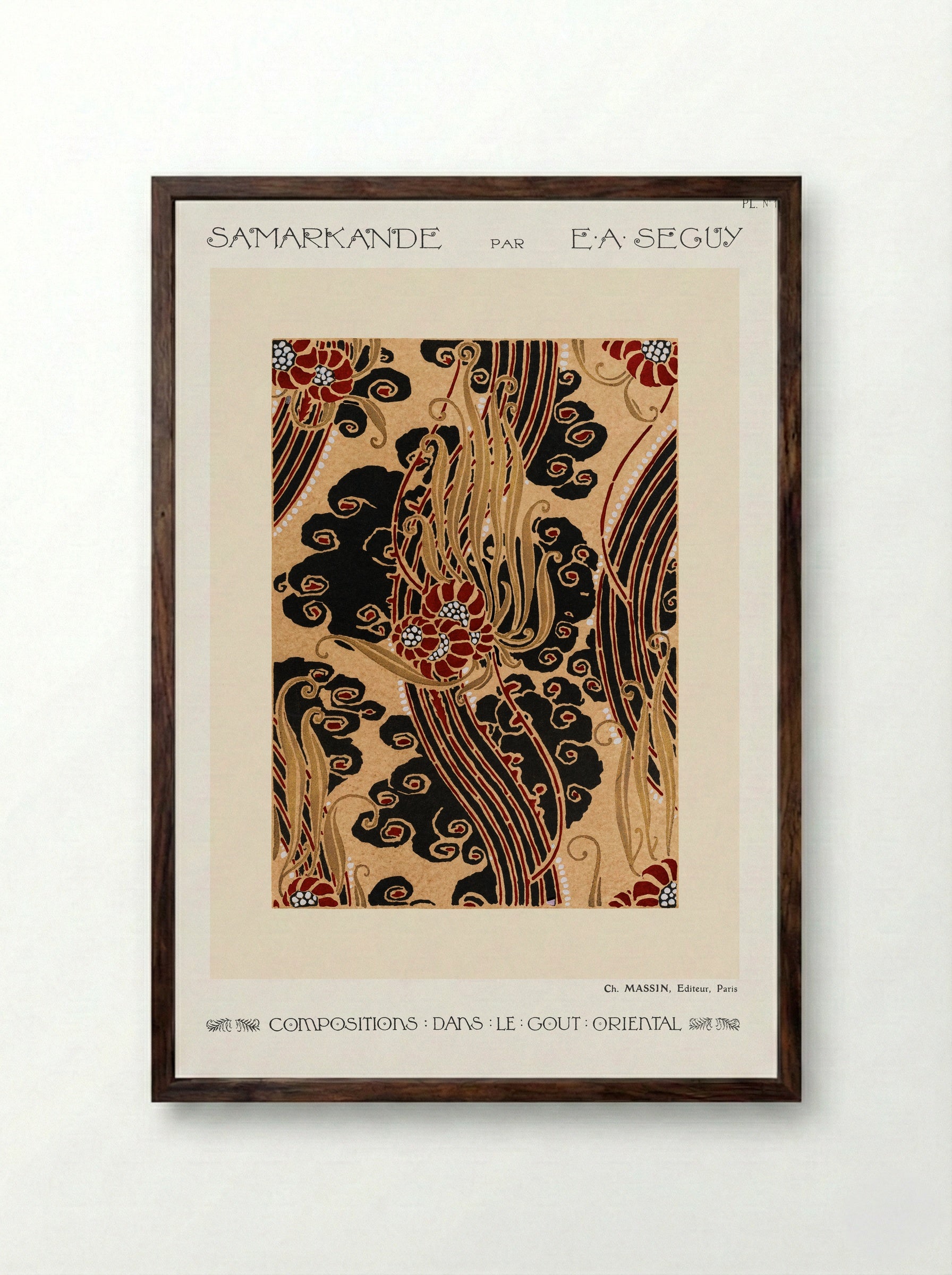Samarkande (Plate 14, Compositions in the Oriental Style) - Émile-Allain Séguy - Framed Print Dark Wood