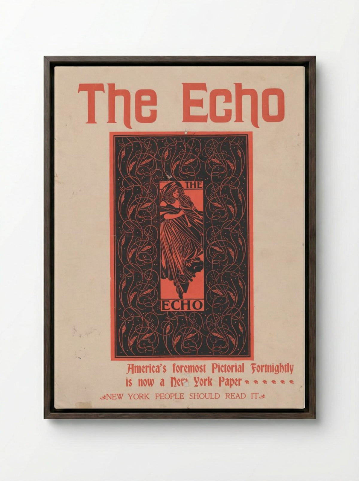 The Echo - America's Foremost Pictorial Fortnightly - Will H. Bradley - Framed Canvas Dark Wood