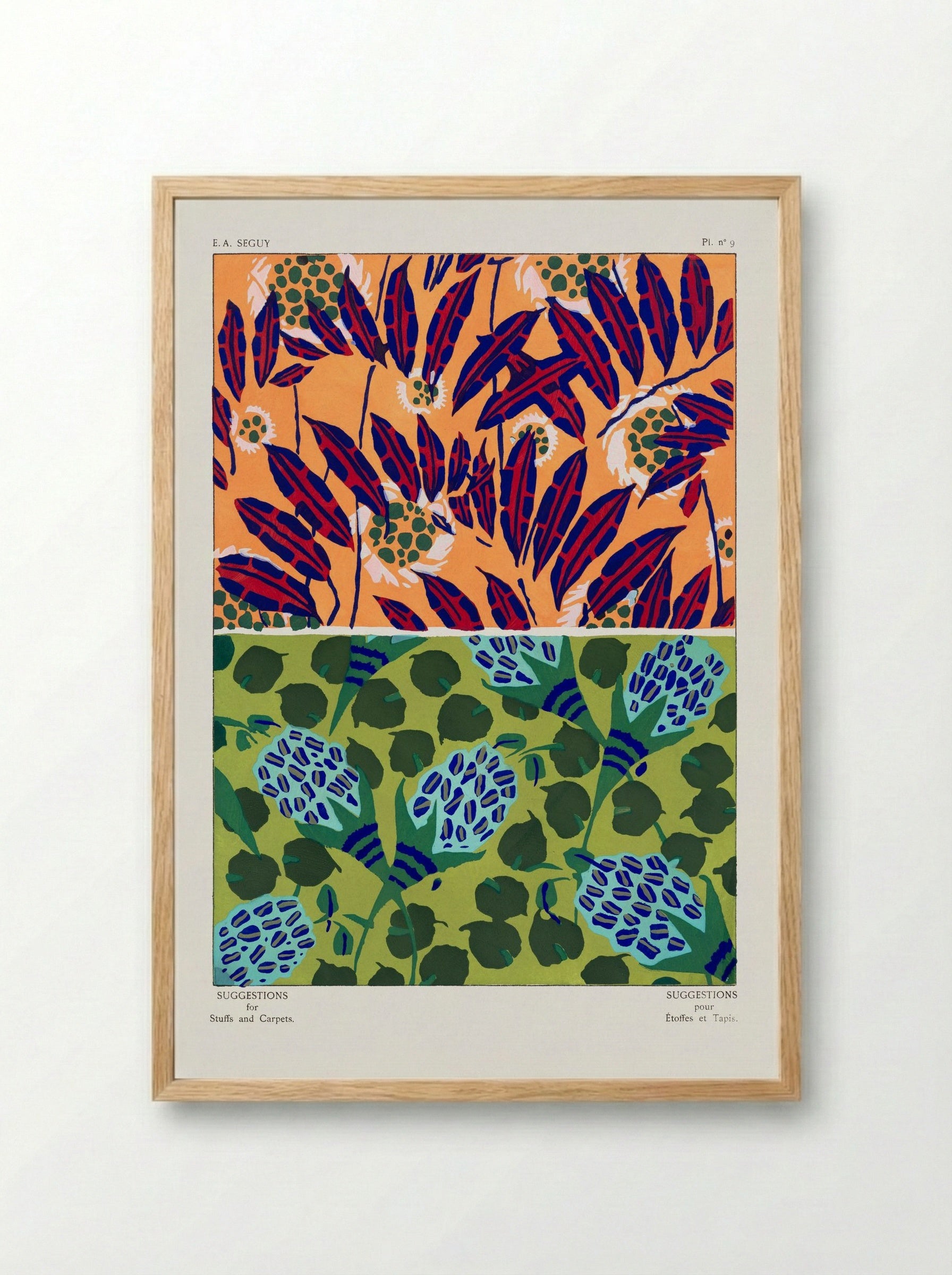 Suggestions for Stuffs and Carpets, Plate 9 - Émile-Allain Séguy - Framed Print Wood