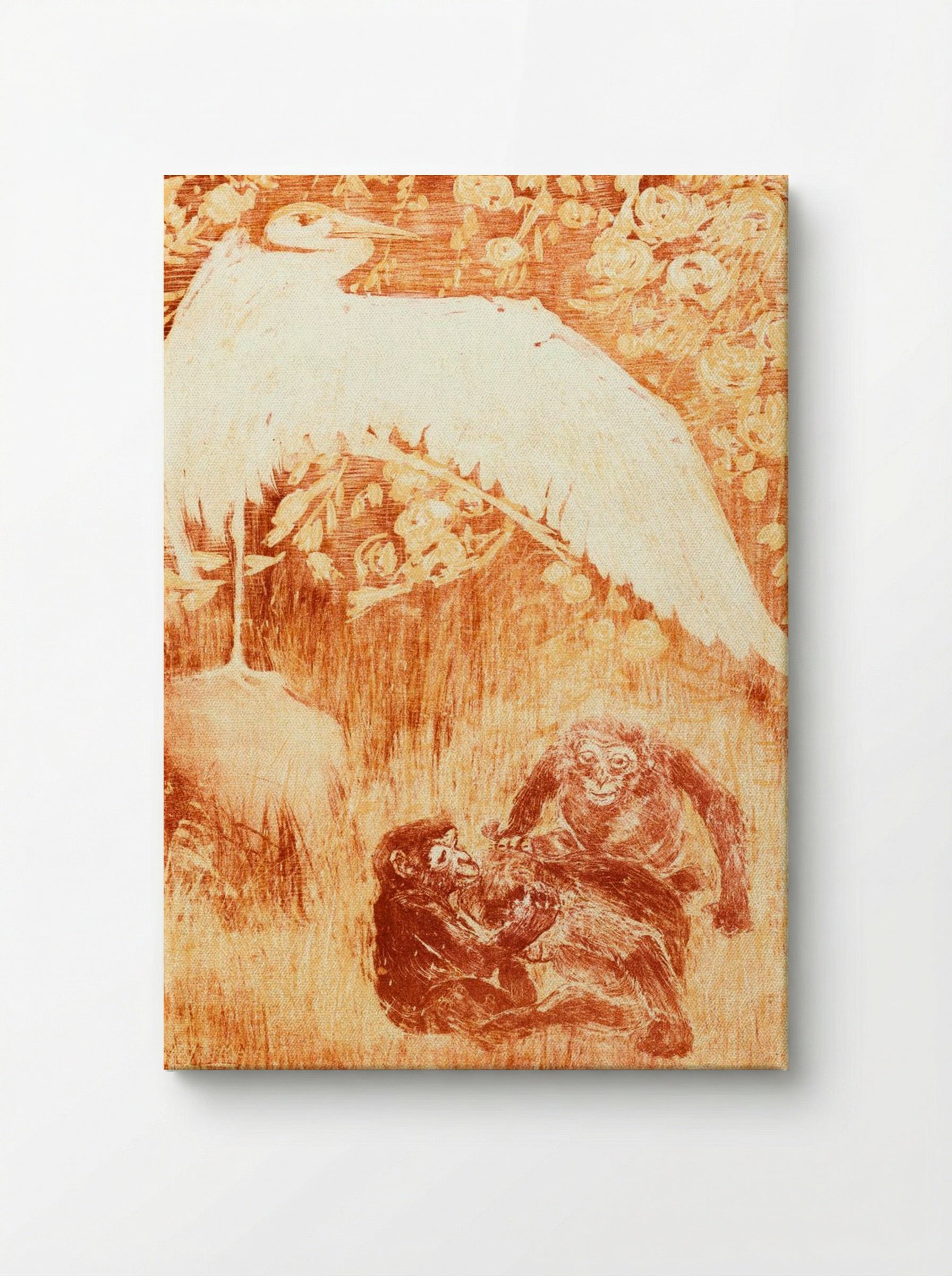 Reiger met drie apen (Heron with Three Monkeys) - Theo van Hoytema - Canvas