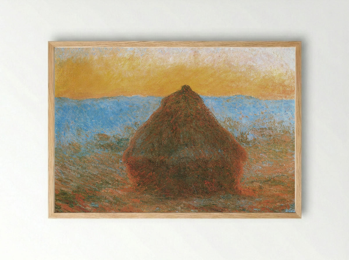 Grainstack, Sunset - Claude Monet - Framed Print Wood