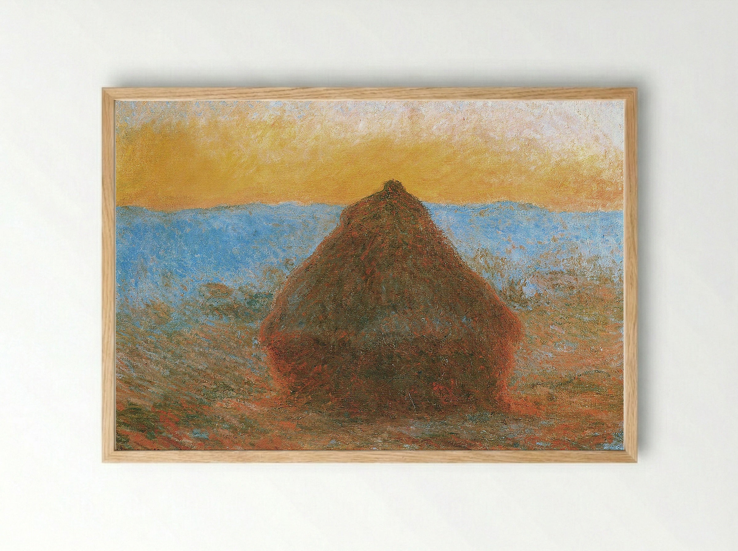 Grainstack, Sunset - Claude Monet - Framed Print Wood