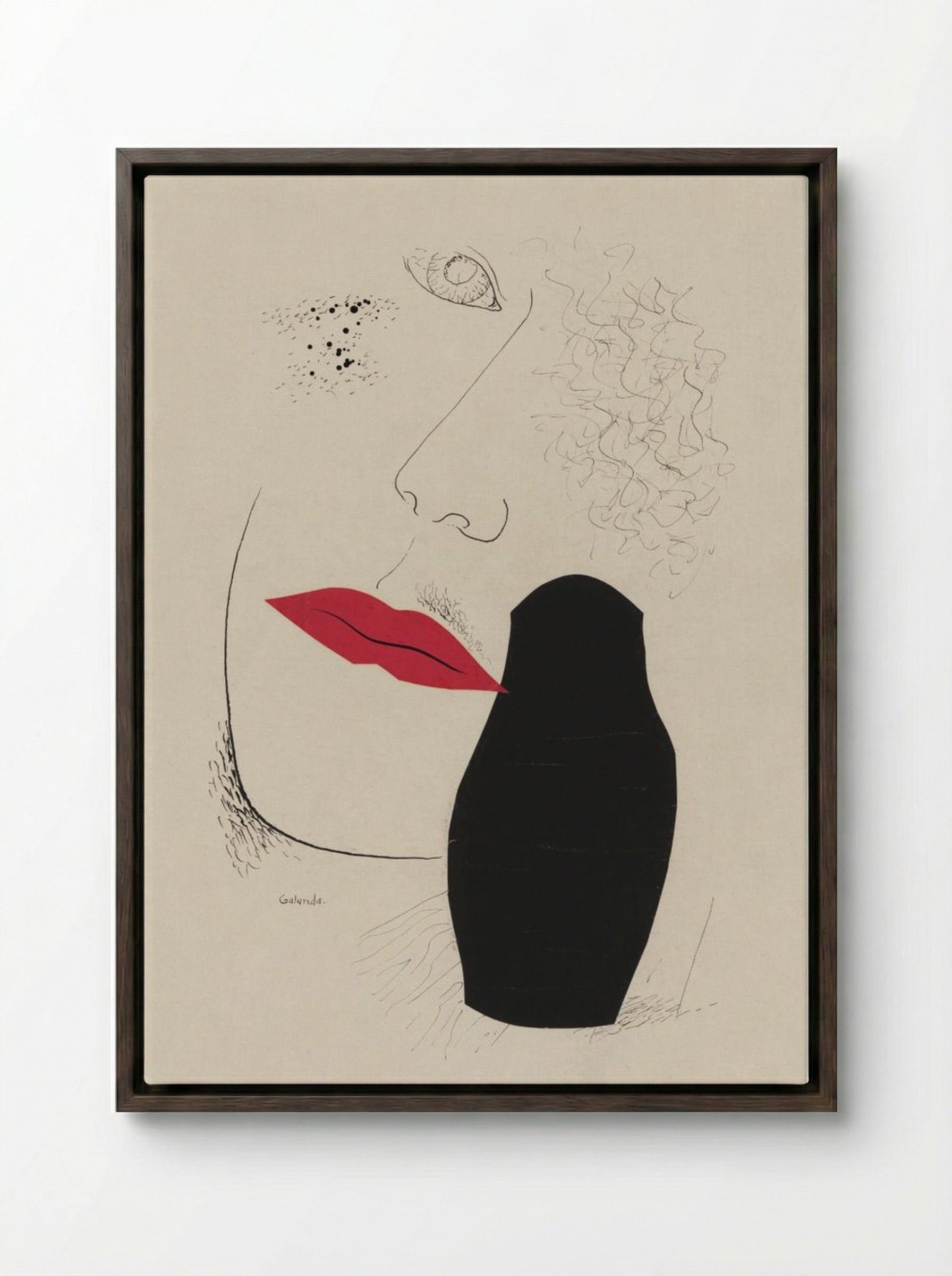 Desire - Mikuláš Galanda - Framed Canvas Dark Wood