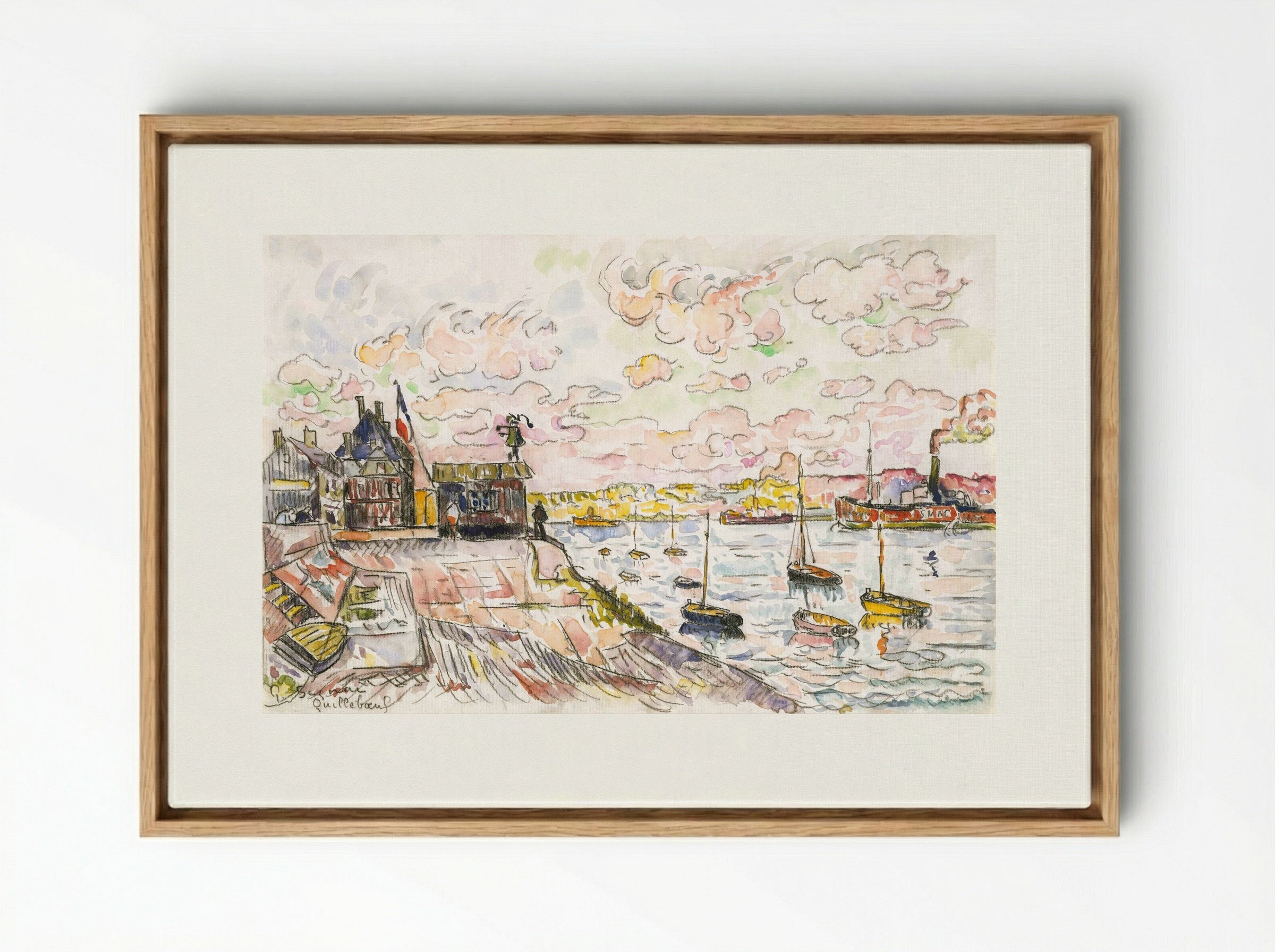 Quilleboeuf - Paul Signac - Framed Canvas Wood