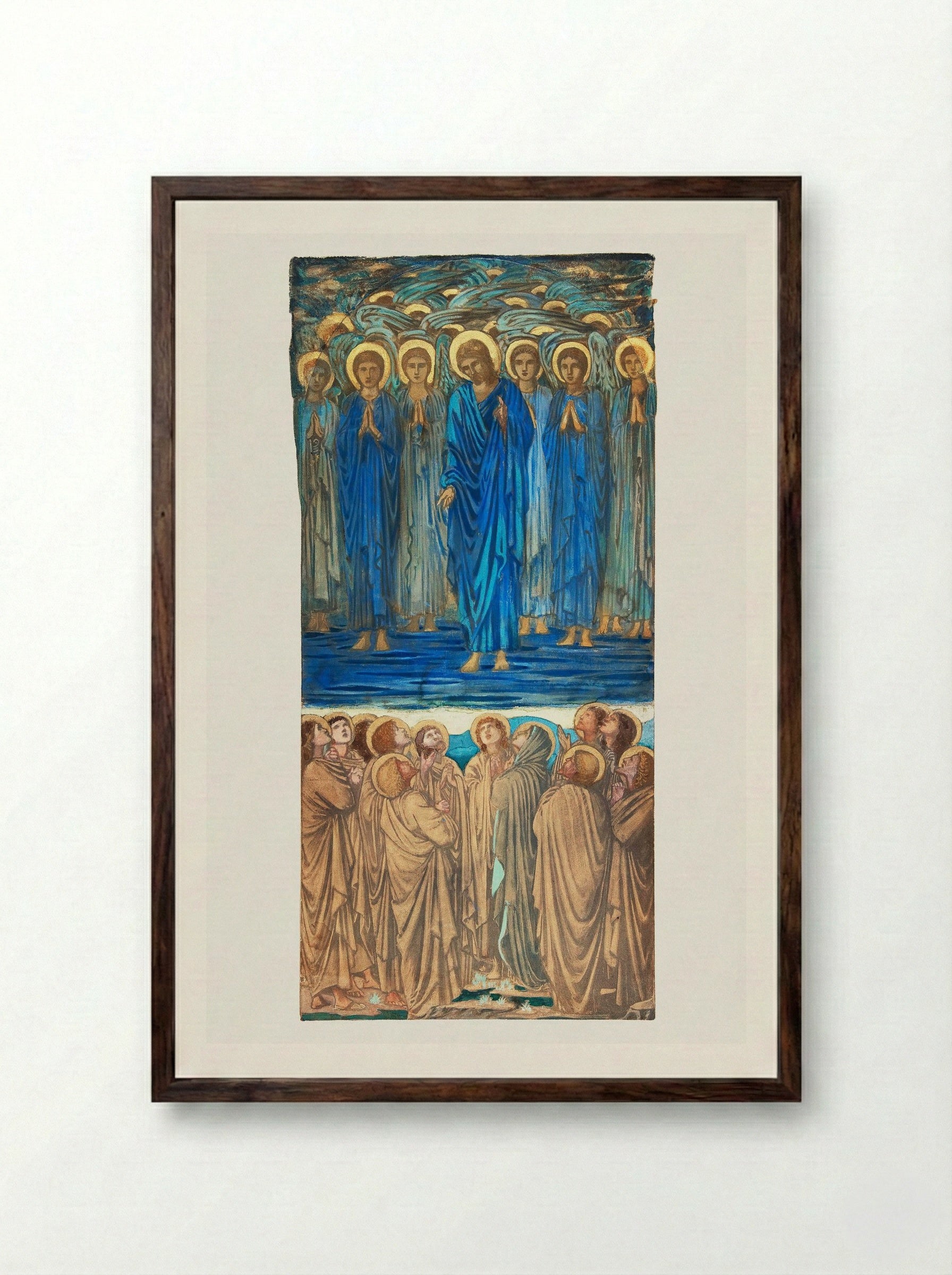 Study for 'The Ascension of Christ' Stained-Glass Window - Edward Burne-Jones - Framed Print Dark Wood
