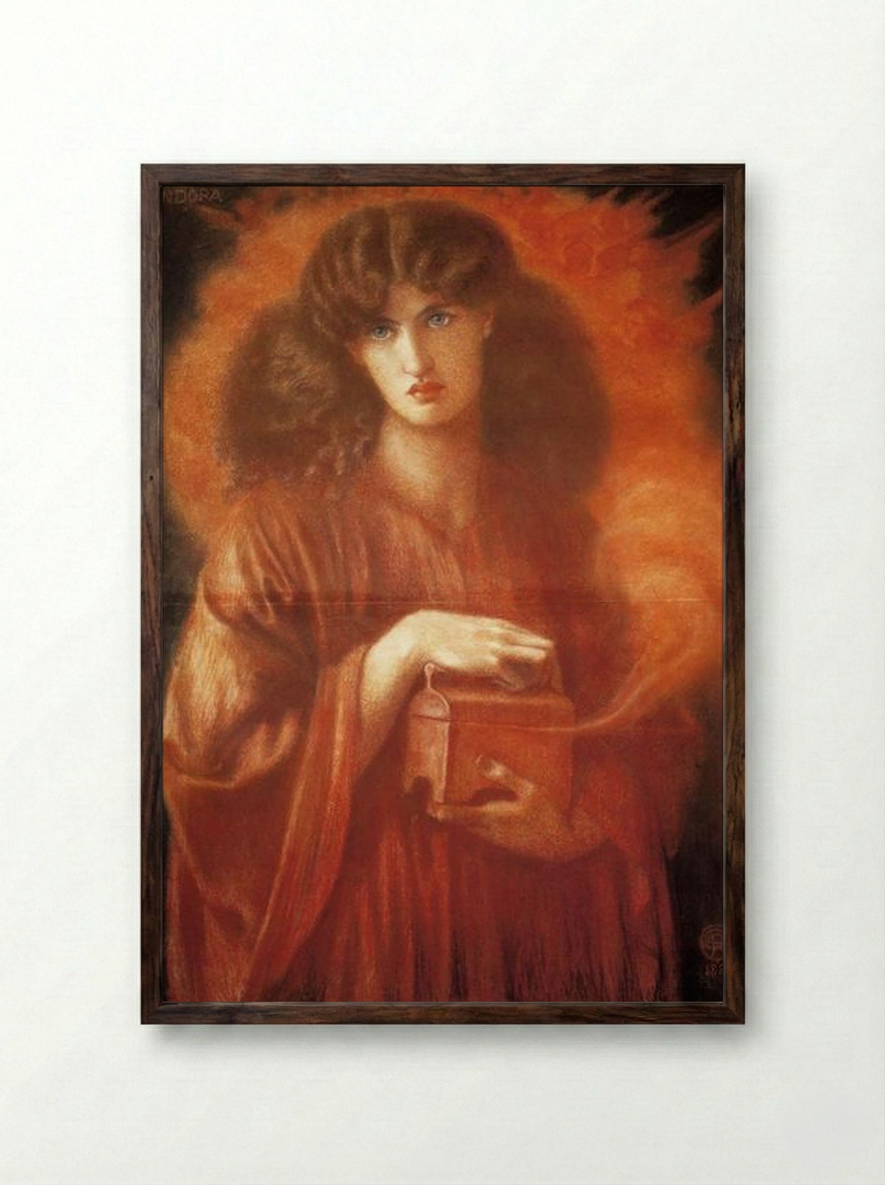 Pandora - Dante Gabriel Rossetti - Framed Print Dark Wood