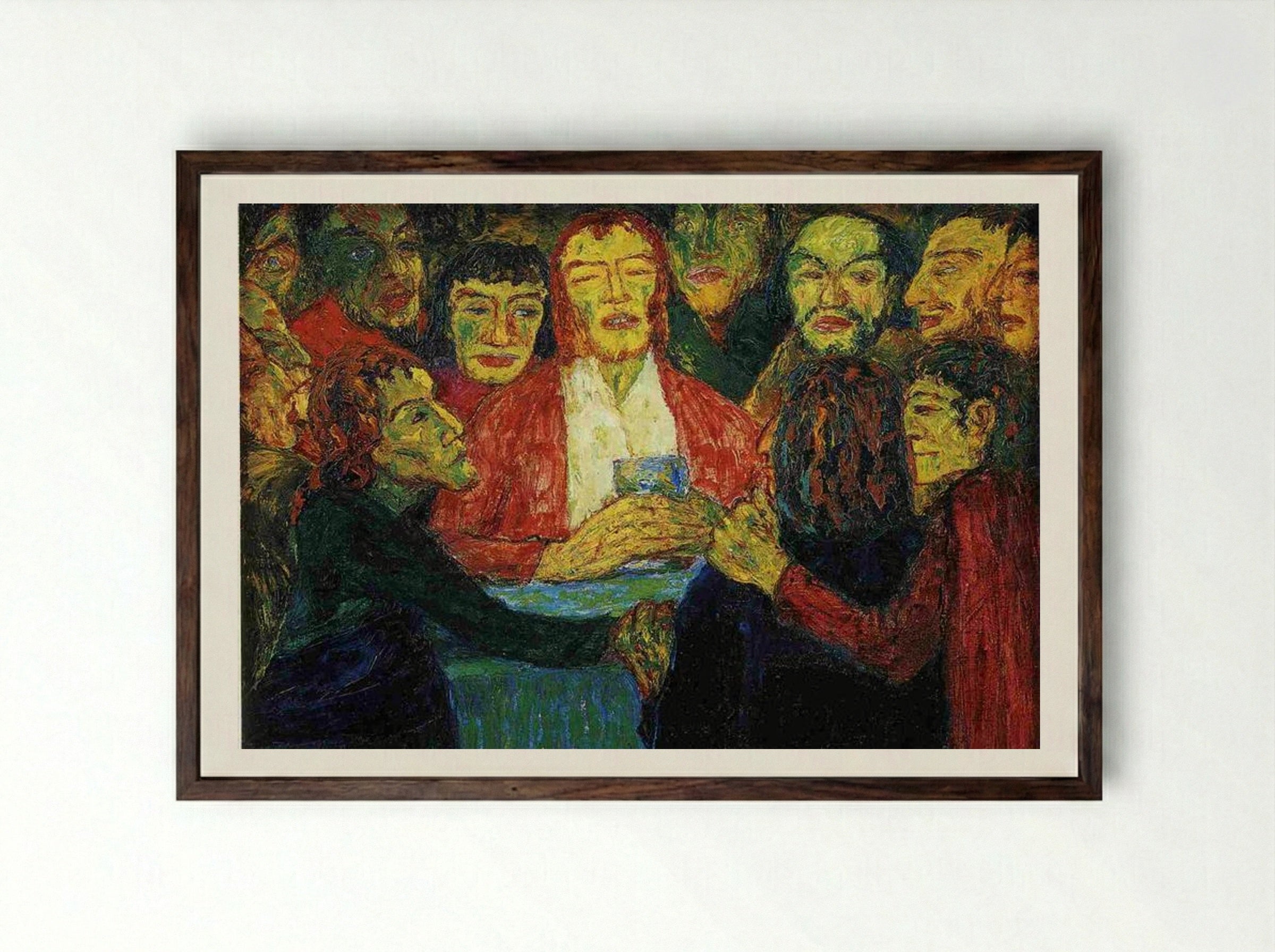 The Last Supper - Emil Nolde - Framed Print Dark Wood