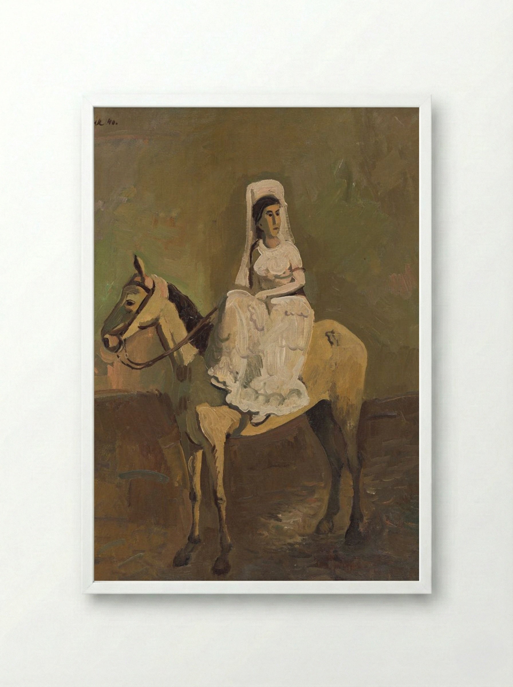 Equestrian - Cyprián Majerník - Framed Print White