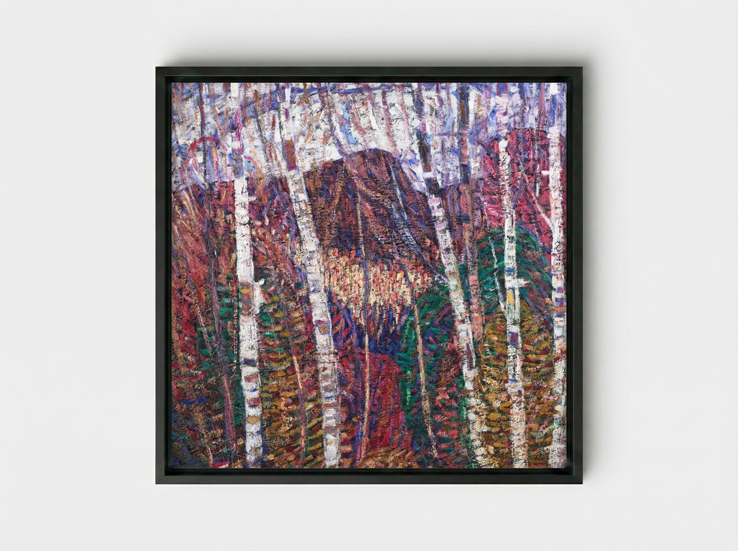 White Birches - Marsden Hartley - Framed Canvas Black