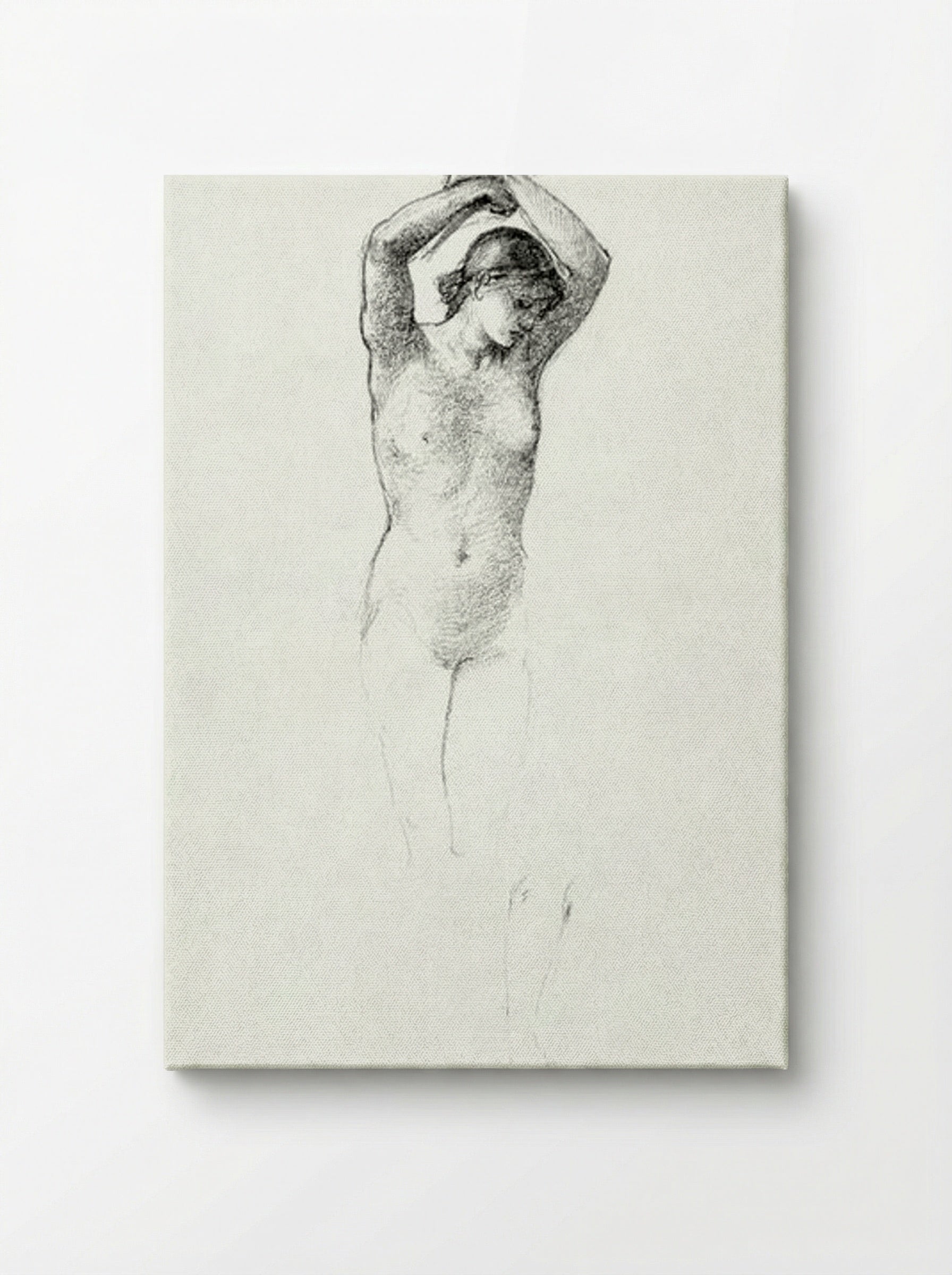 Standing Female Nude with Arms Raised - Edward Burne-Jones - Canvas
