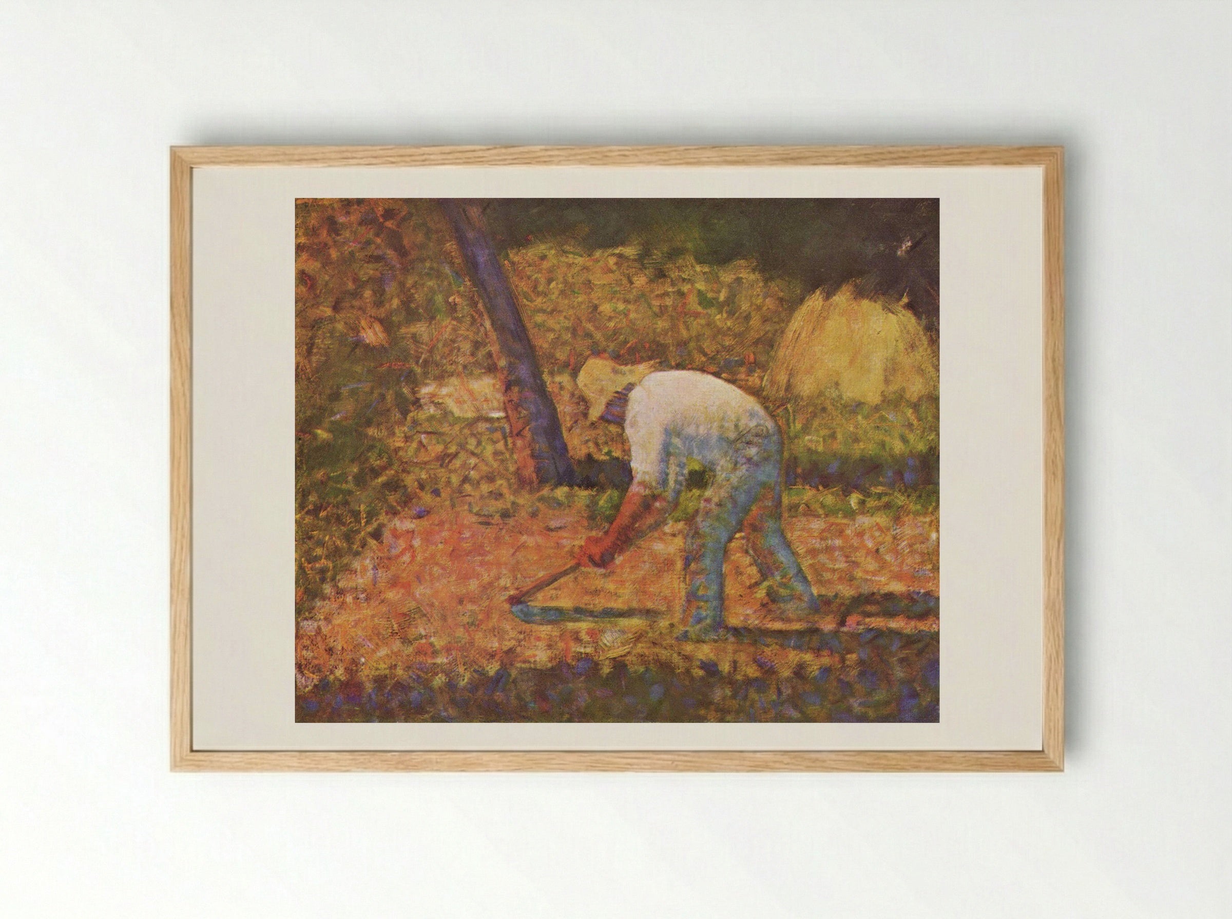 Peasant with Hoe - Camille Pissarro - Framed Print Wood
