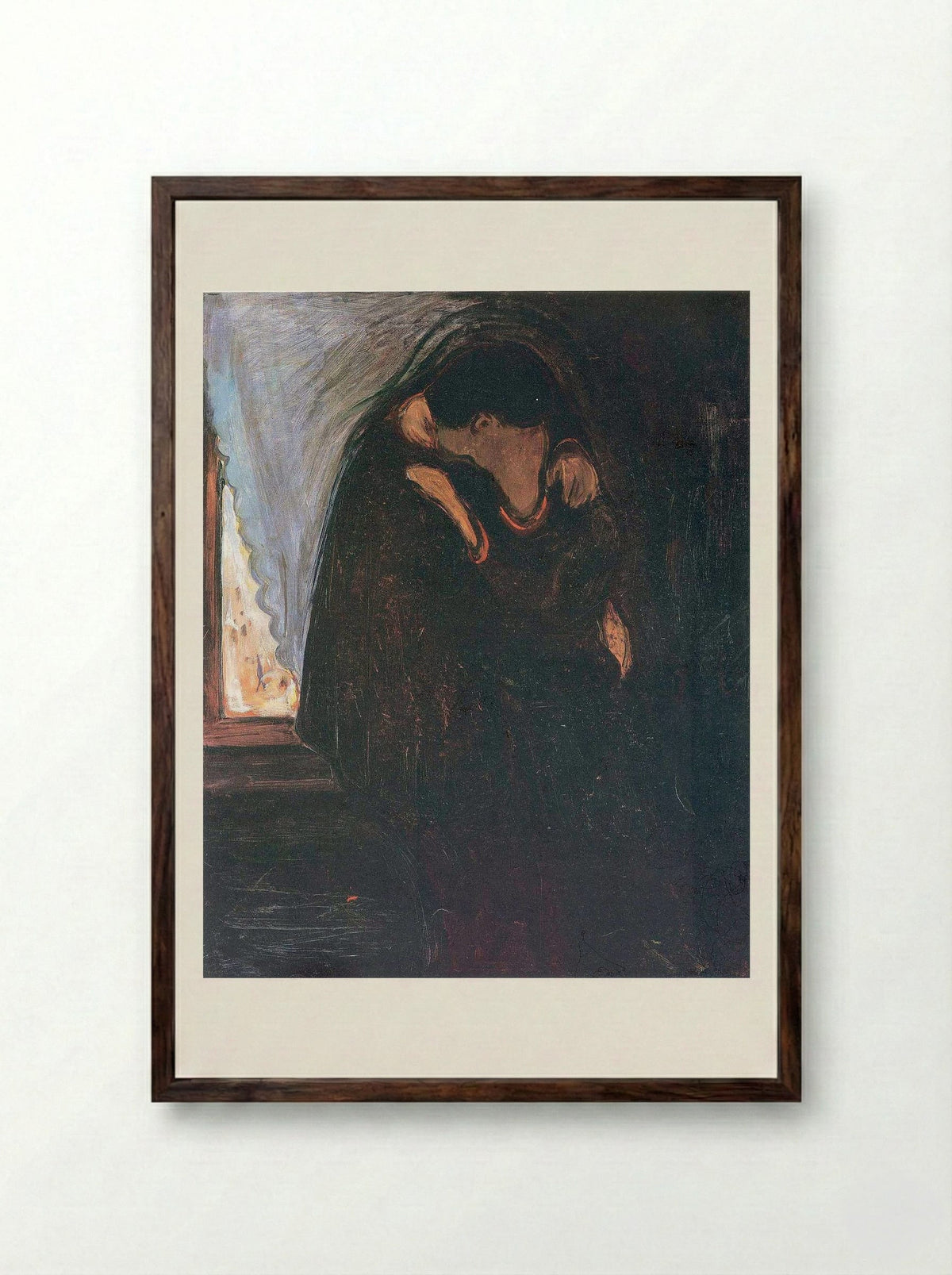 The Kiss - Edvard Munch - Framed Print Dark Wood