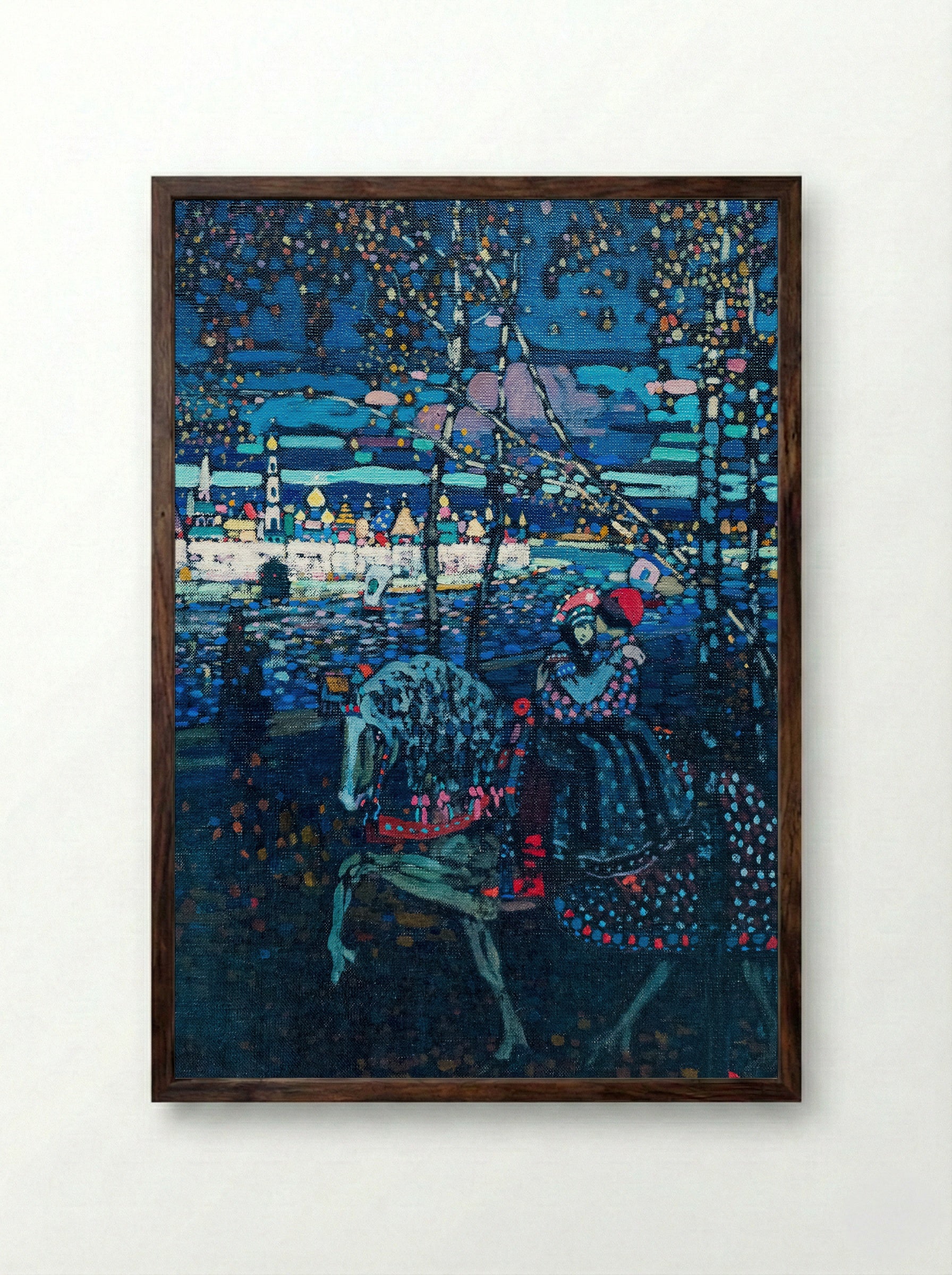 Riding Couple - Wassily Kandinsky - Framed Print Dark Wood