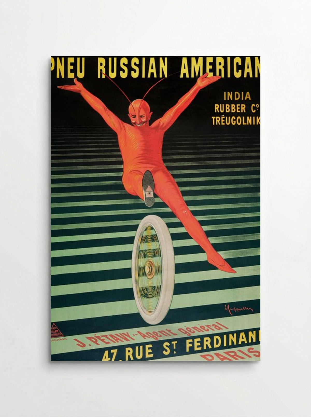 Pneu Russian American - India Rubber Co. Trëugolnik - Leonetto Cappiello - Poster