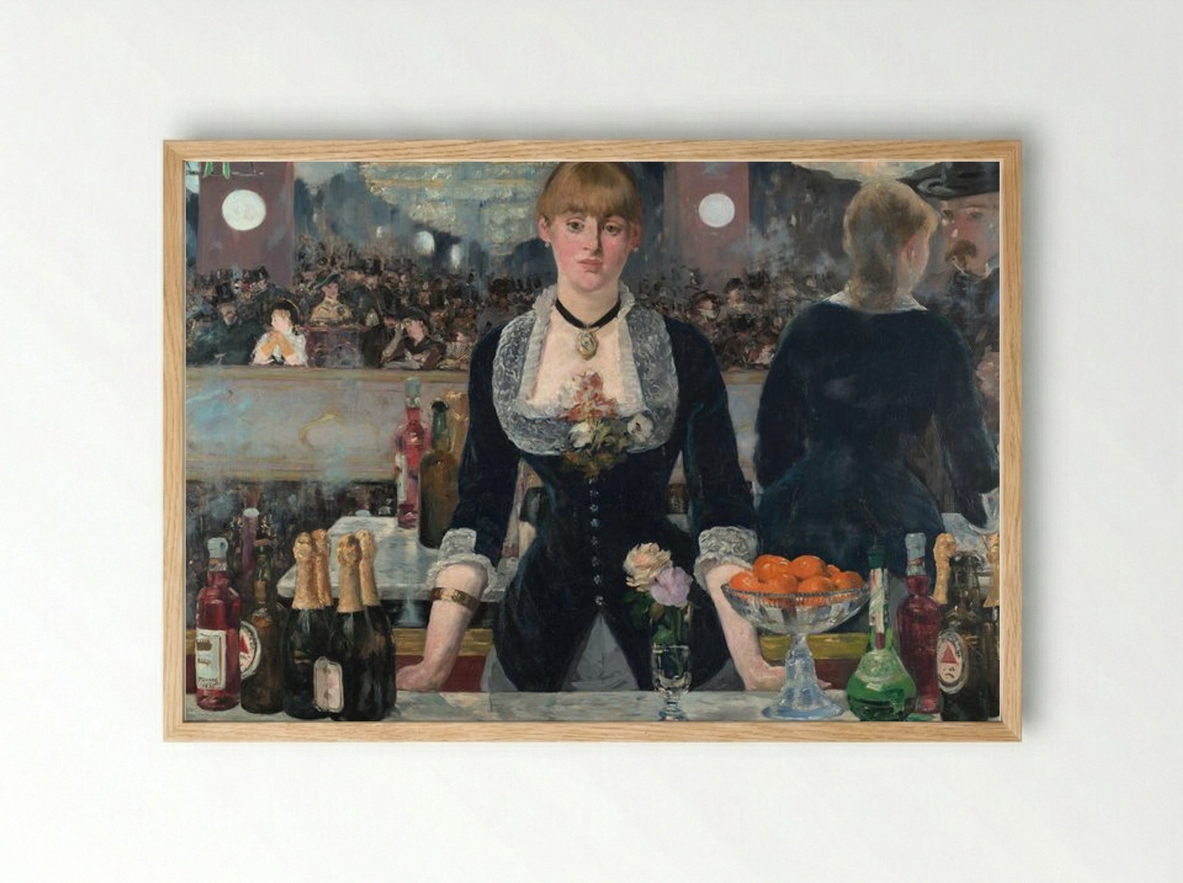 A Bar at the Folies-Bergère - Édouard Manet - Framed Print Wood