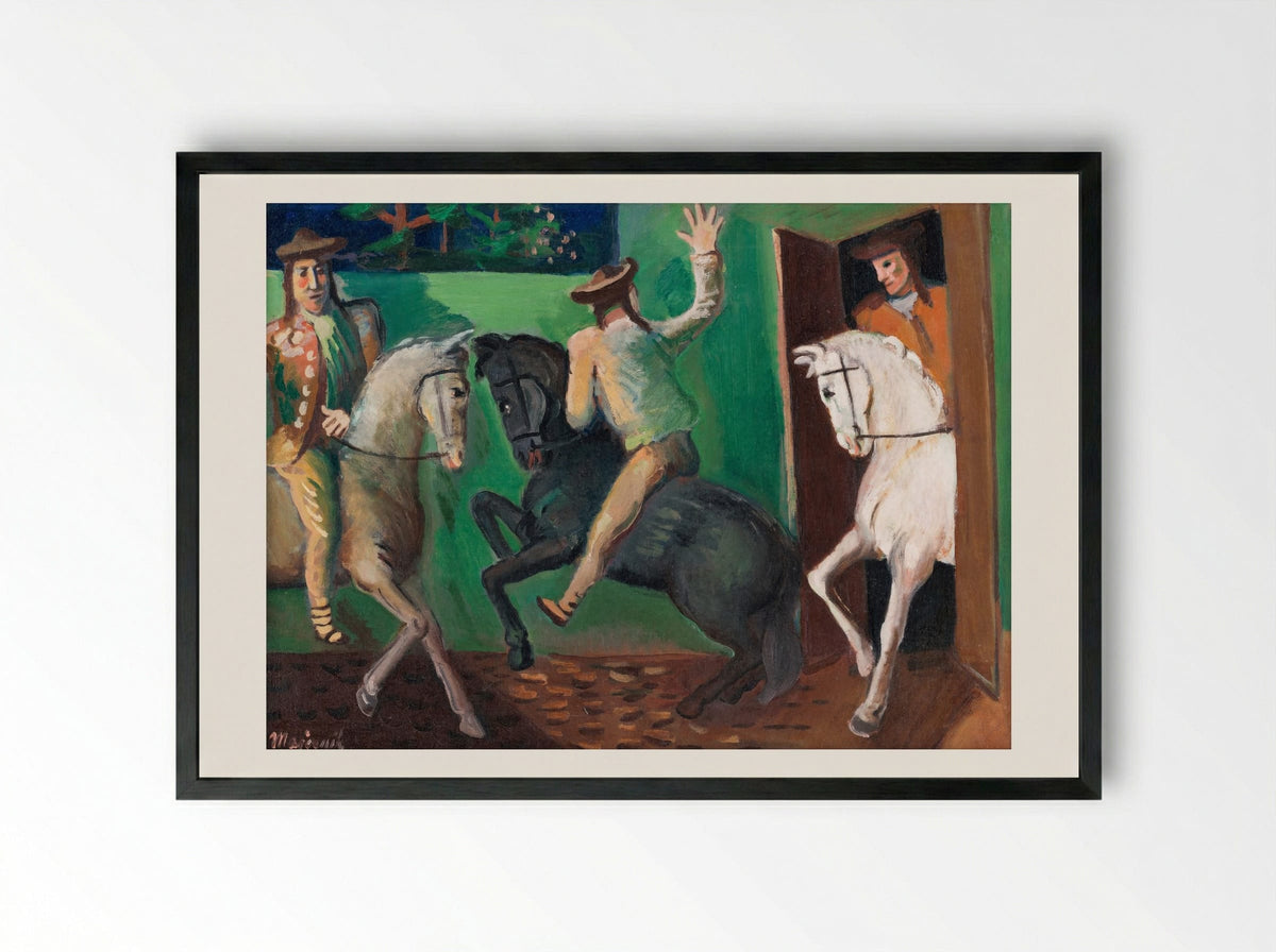 Riders on Horses - Cyprián Majerník - Framed Print Black