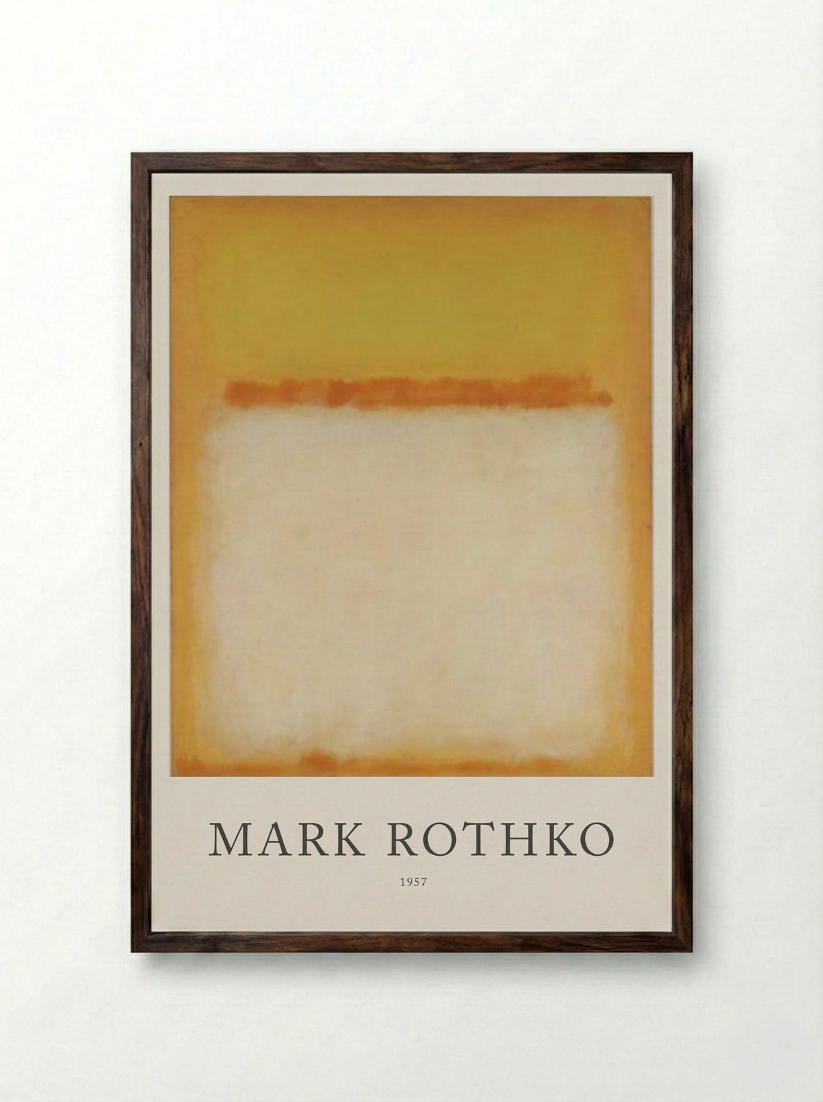 Untitled (Yellow, Orange, White) - Mark Rothko - Framed Print Dark Wood