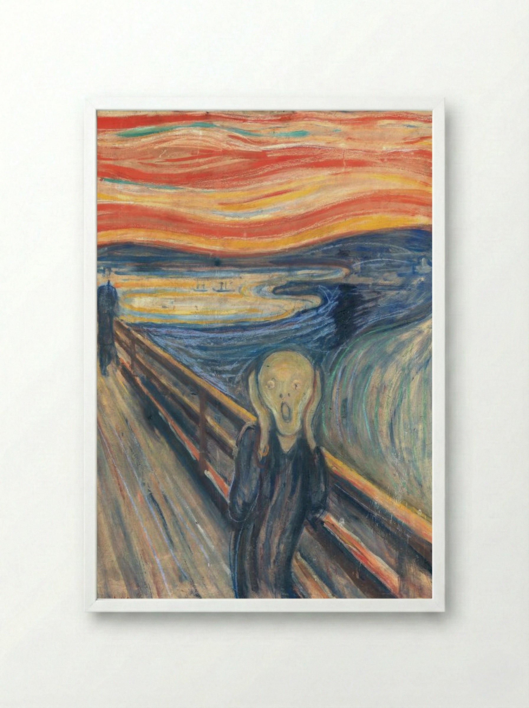 The Scream - Edvard Munch - Framed Print White