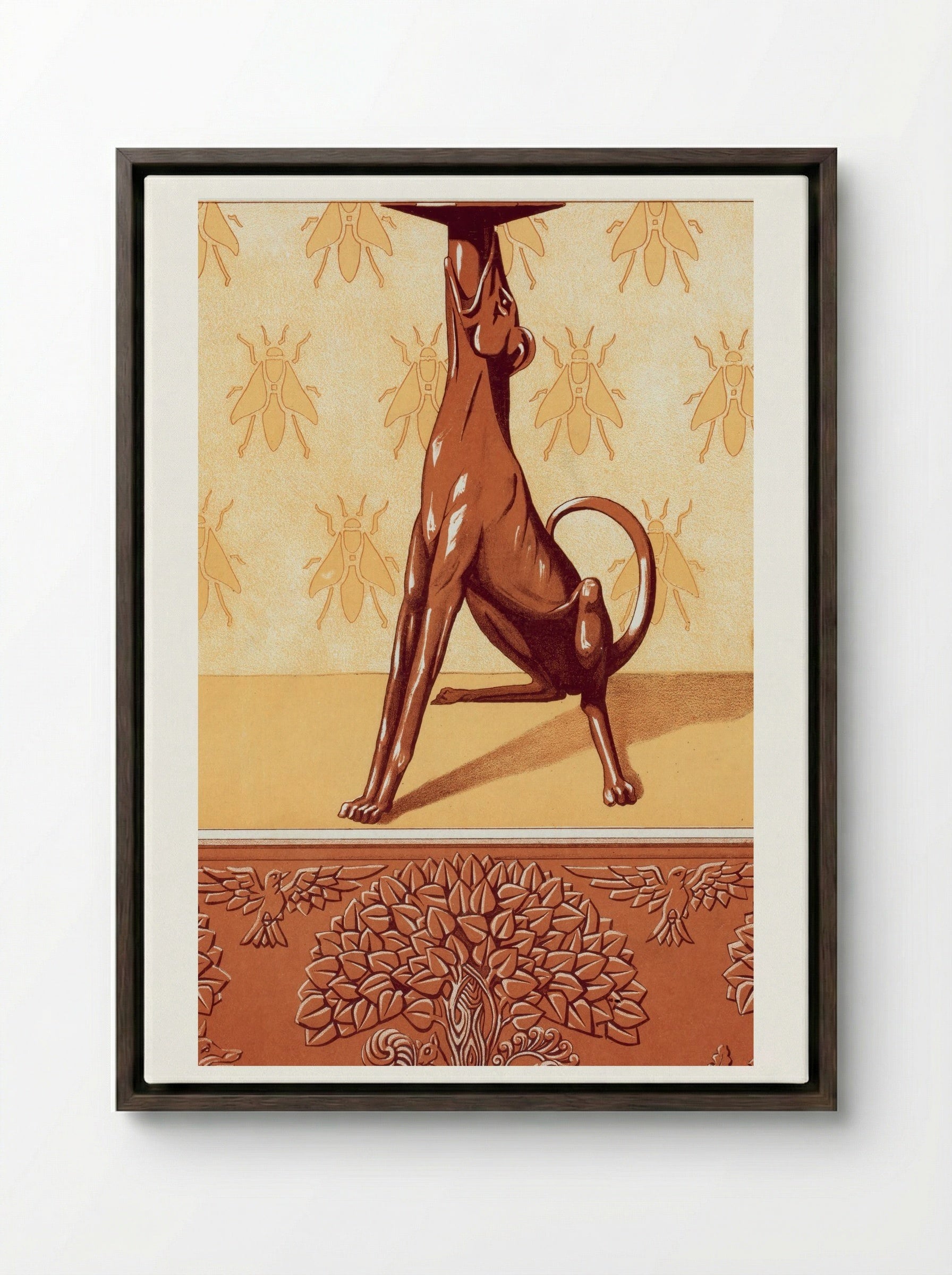 L'Animal dans la Décoration, Plate 26 - Fine Art Print - Framed Canvas Dark Wood