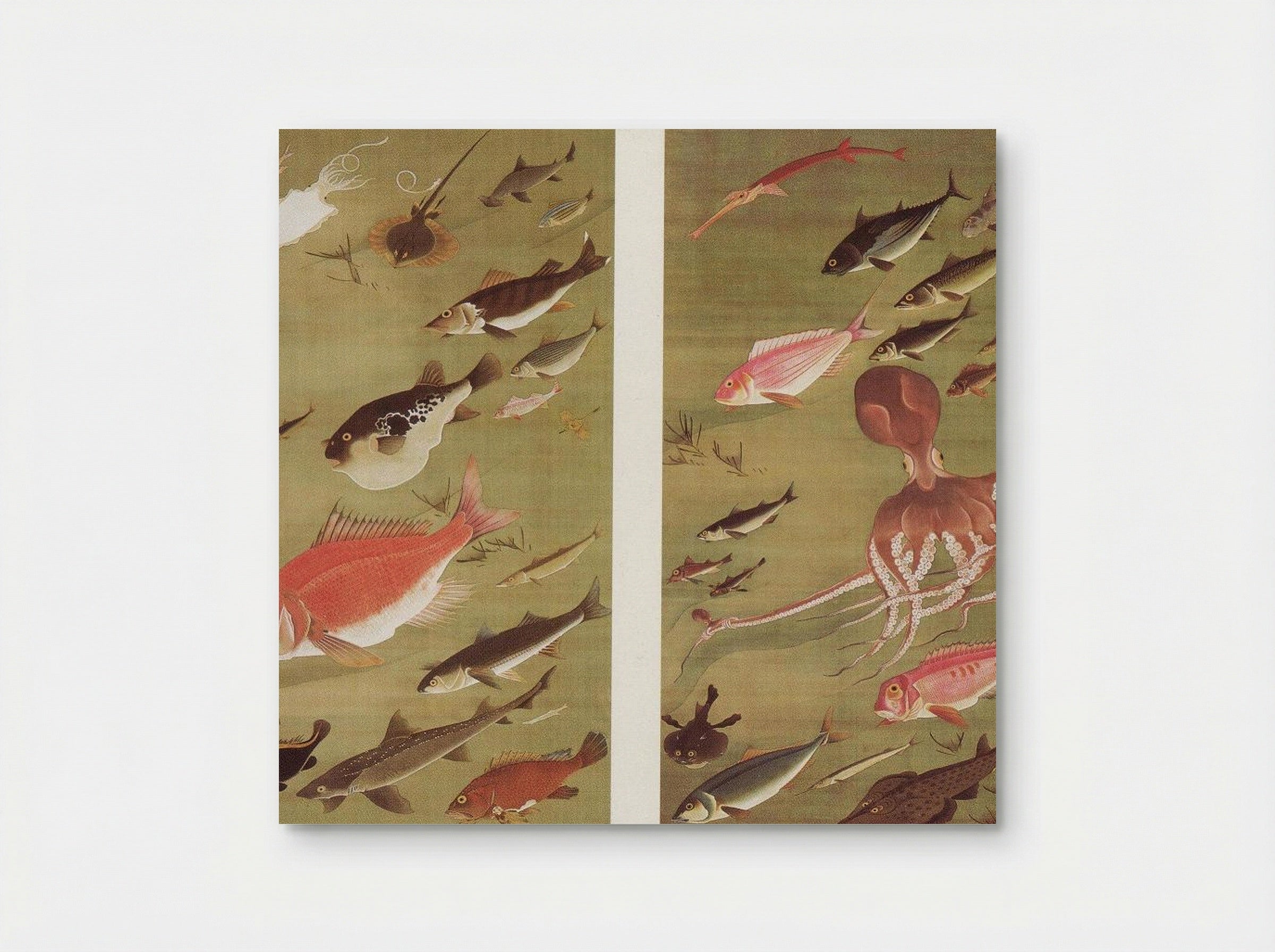 Octopus and Fish - Itō Jakuchū - Poster