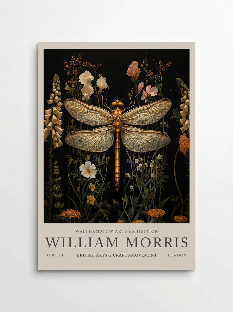 Dragonfly Gleam - William Morris - Poster