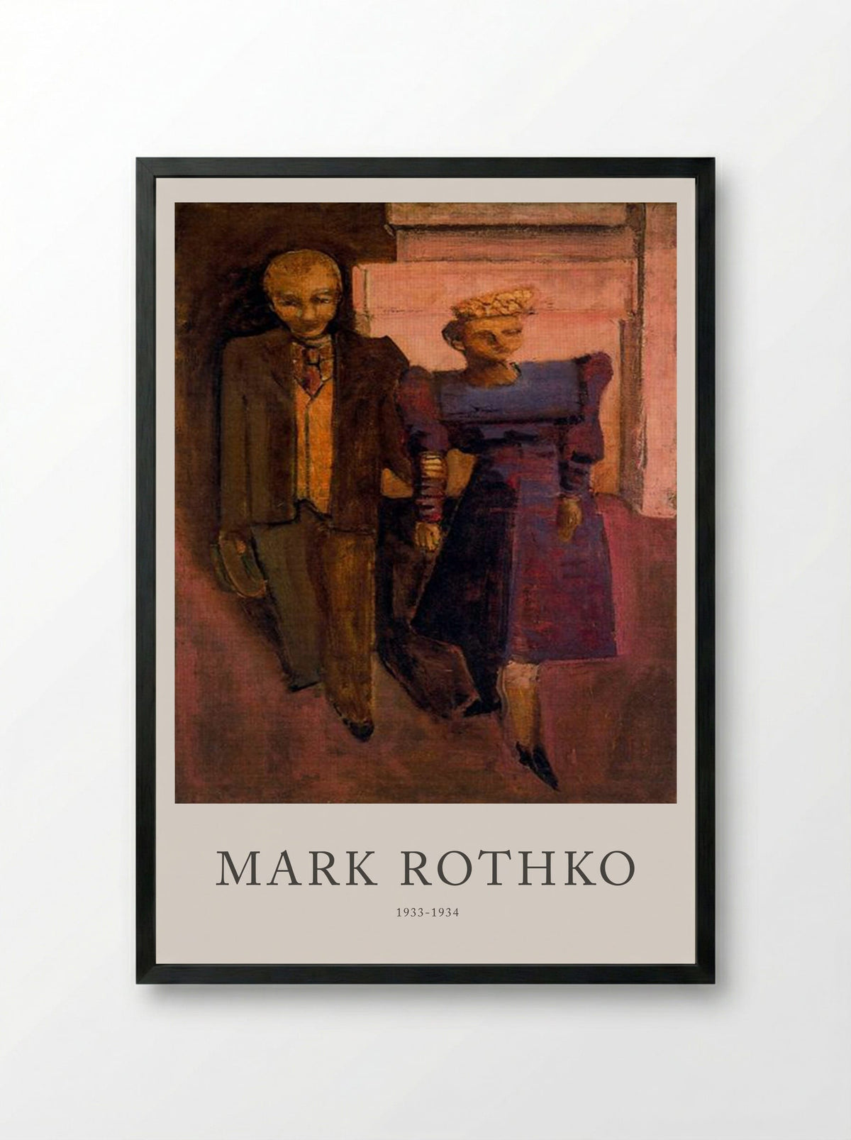 Untitled (Couple in Cityscape) - Mark Rothko - Framed Print Black