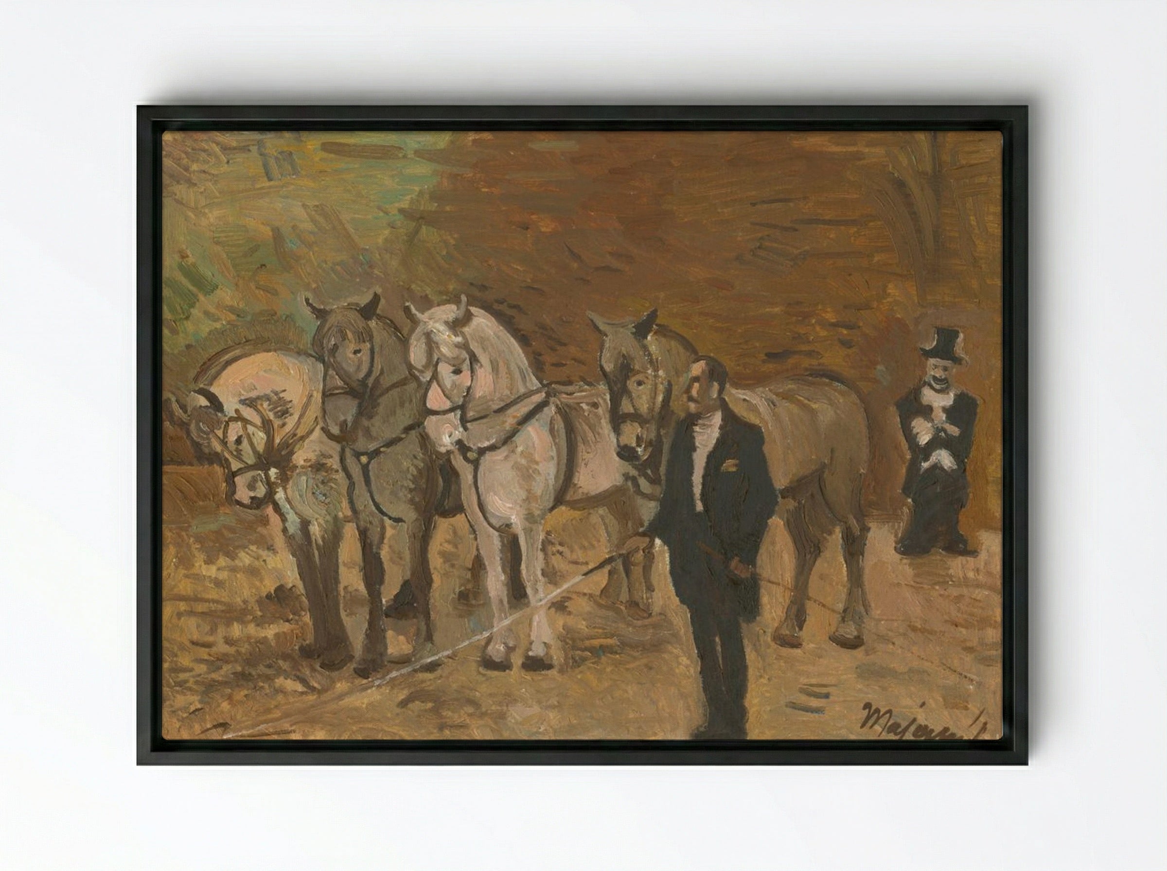 In the Arena - Cyprián Majerník - Framed Canvas Black