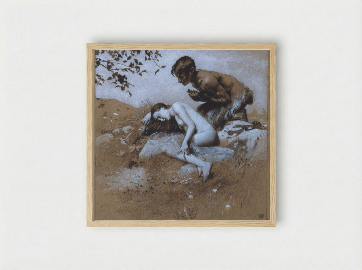 Reproduction template for the leaf for Gerlach's love allegories, New Series, Plate 35 - Koloman Moser - Framed Print Wood