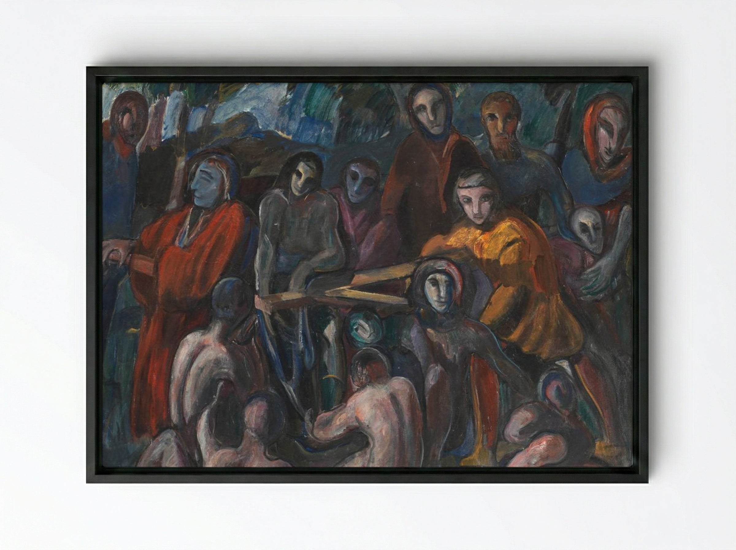 The Road to Golgotha - Jens Adolf Jerichau - Framed Canvas Black