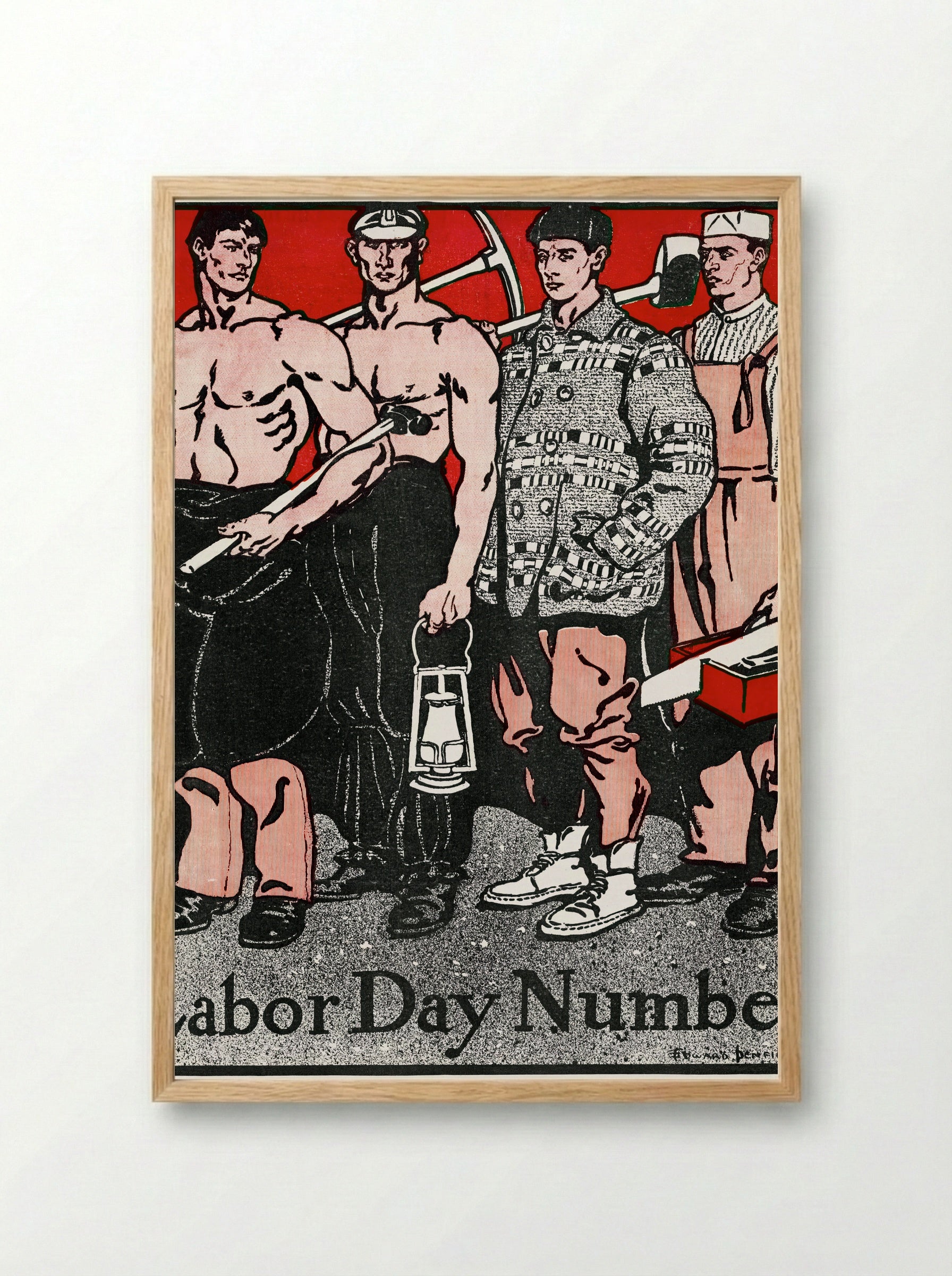 Labour Day Number - Edward Penfield - Framed Print Wood