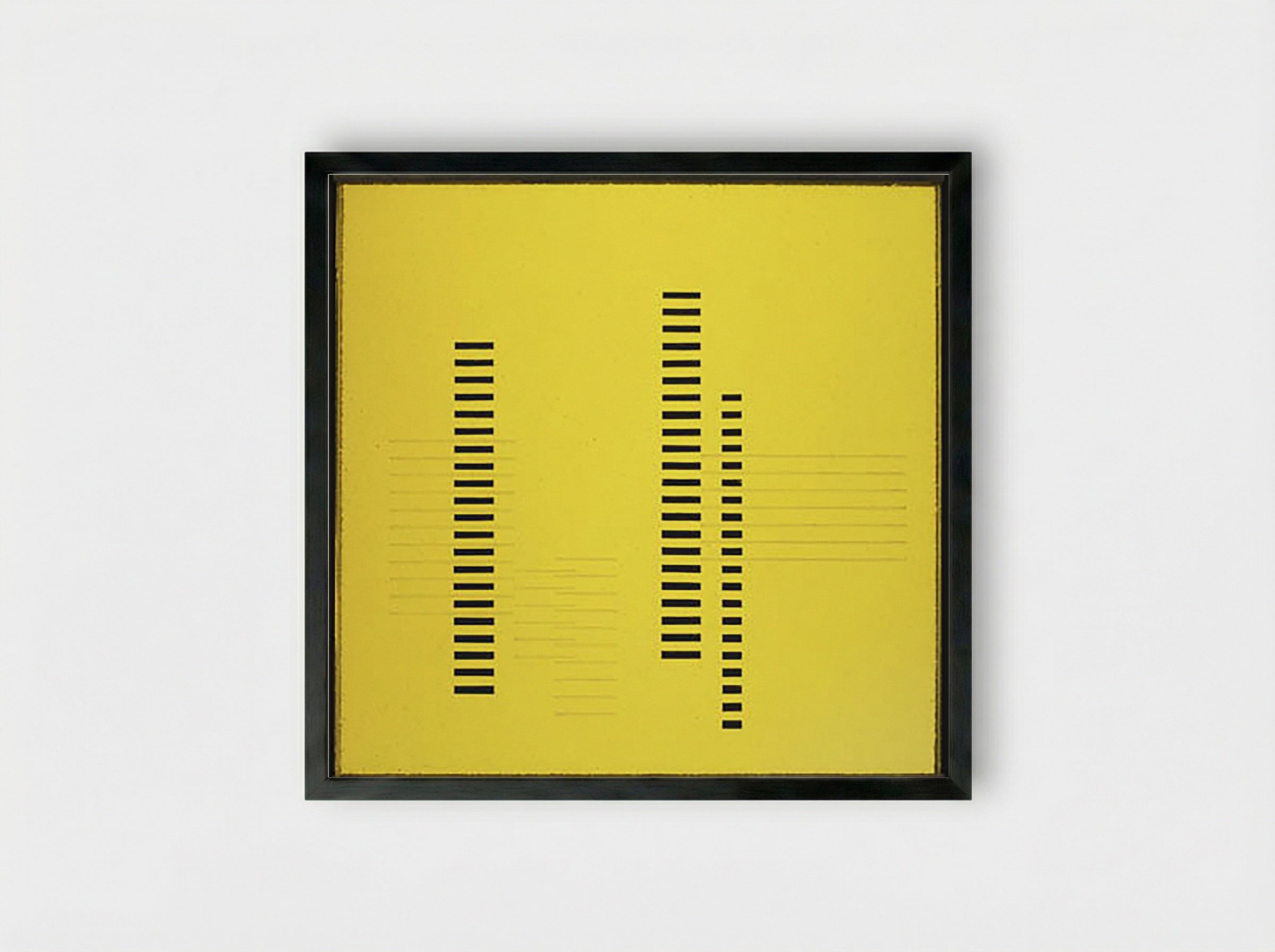 Skyscrapers on Transparent Yellow - Fine Art Print - Framed Print Black