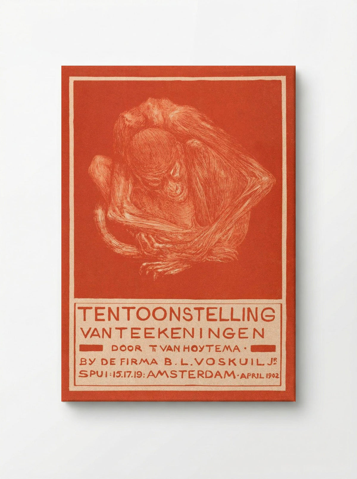 Reclamekaart met ineengedoken aap (Advertising Card with Crouching Ape) - Theo van Hoytema - Canvas