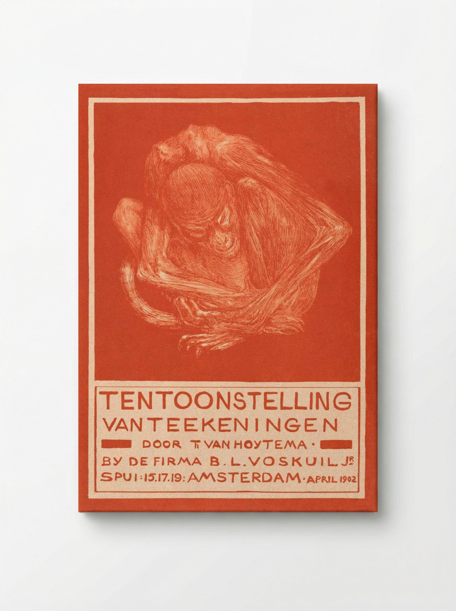 Reclamekaart met ineengedoken aap (Advertising Card with Crouching Ape) - Theo van Hoytema - Canvas