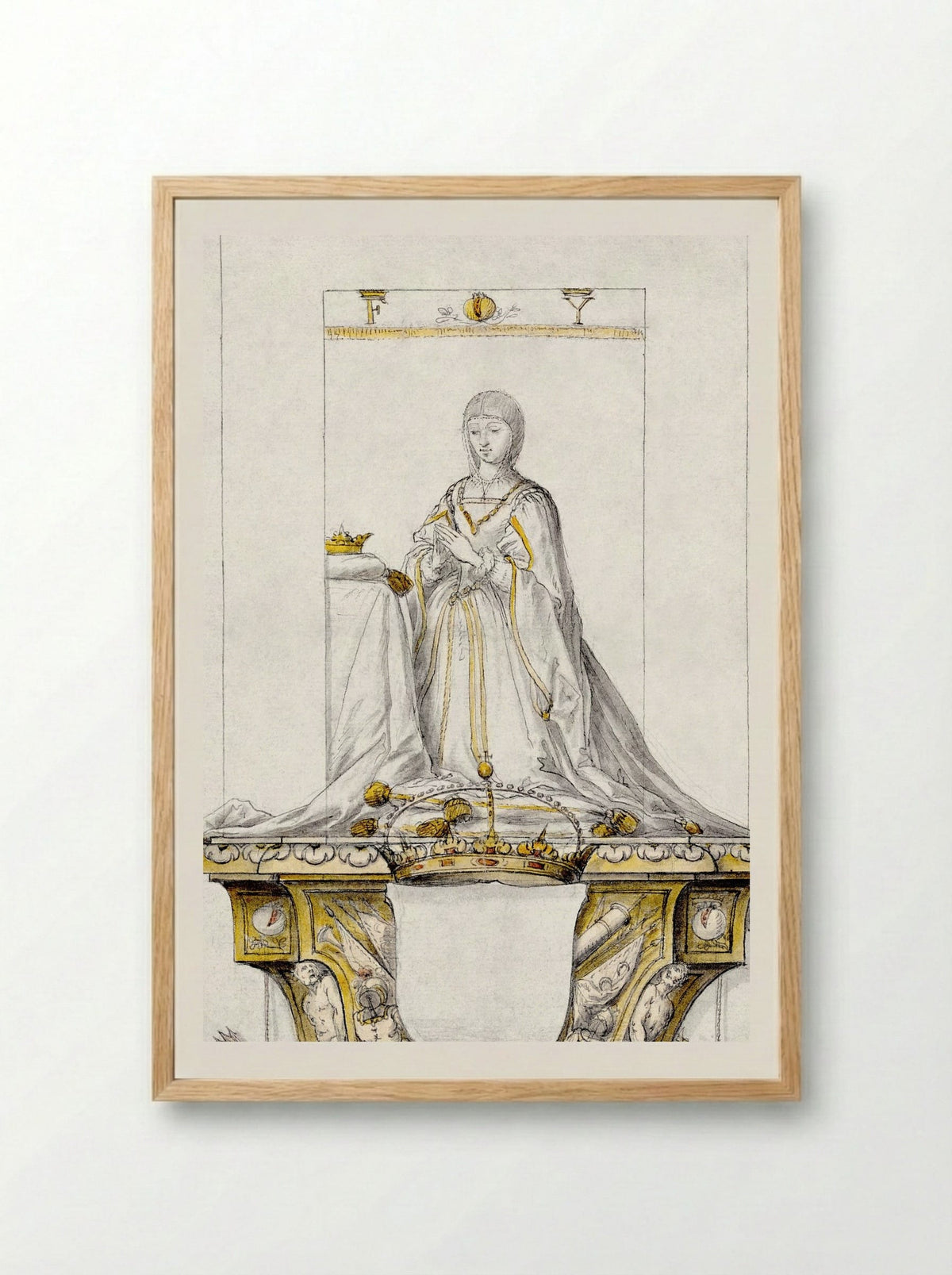 Study for a Statue of Queen Isabella - Pedro Mena y Medrano - Framed Print Wood