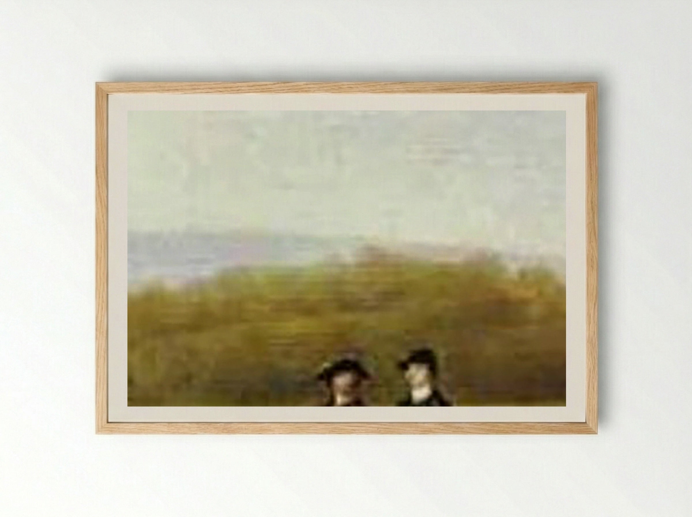 Racehorses Belonging to the Duke of Richmond Exercising at Goodwood - George Stubbs - Framed Print Wood