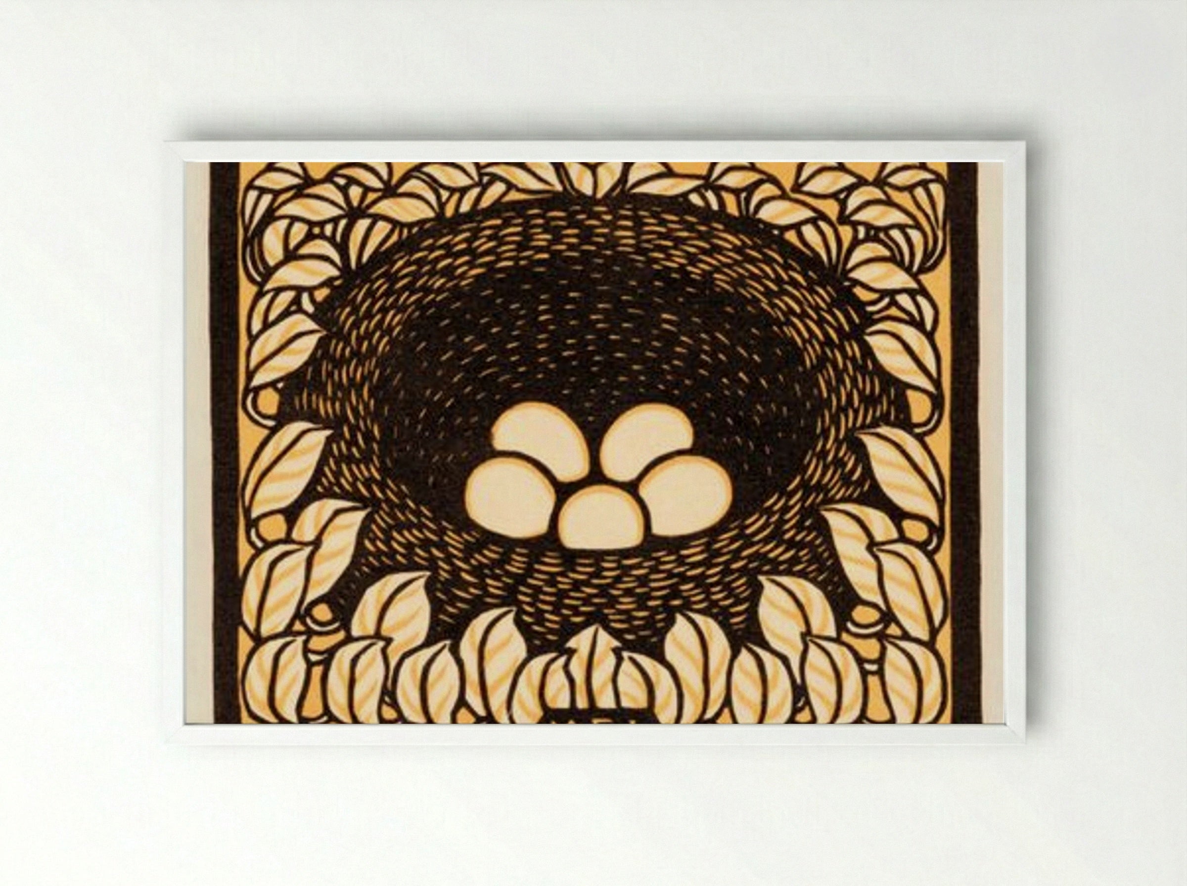 May (Eggs in Nest) - Julie de Graag - Framed Print White