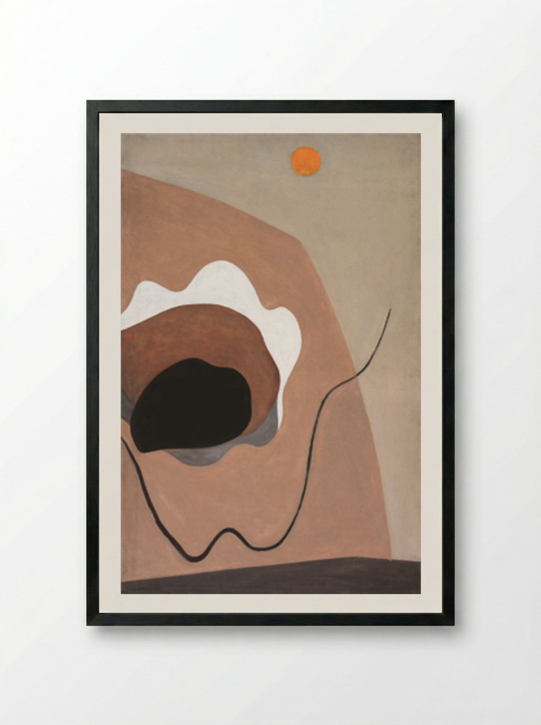 Untitled (Abstract Composition with Orange Disc) - Alexander Calder - Framed Print Black