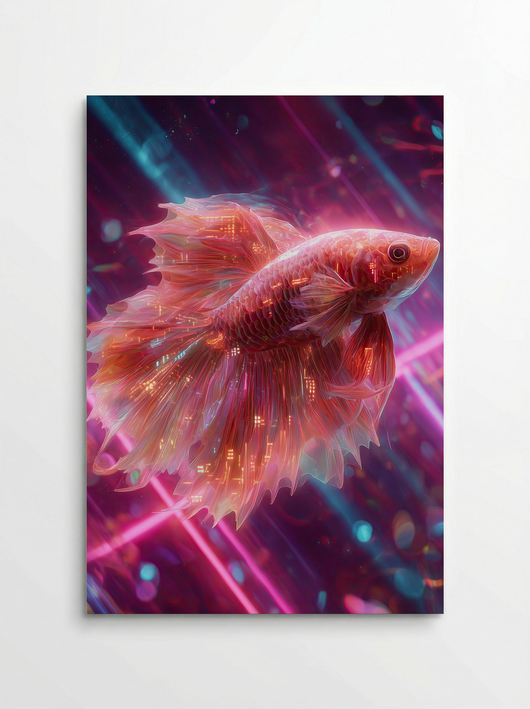 Neon Betta No.4 – Crimson Nebula - Poster