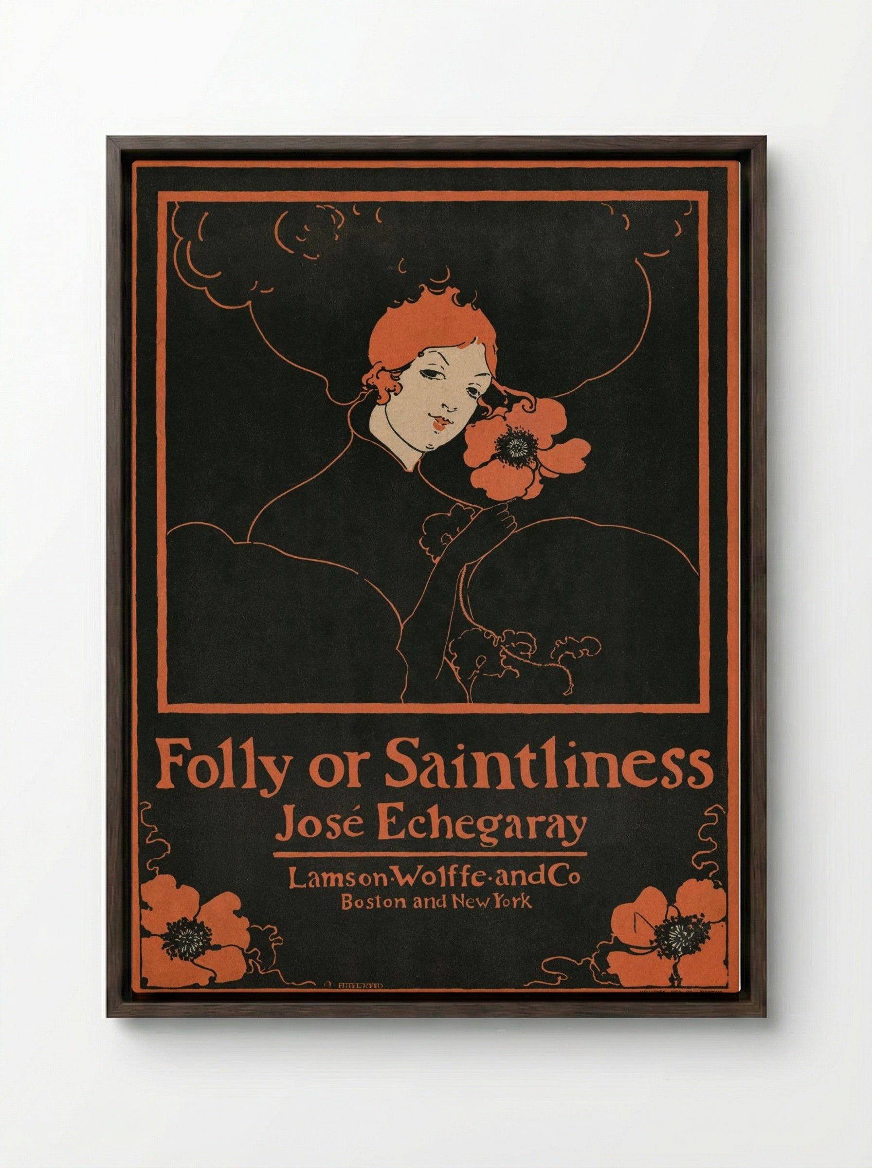 Folly or Saintliness - Ethel Reed - Framed Canvas Dark Wood