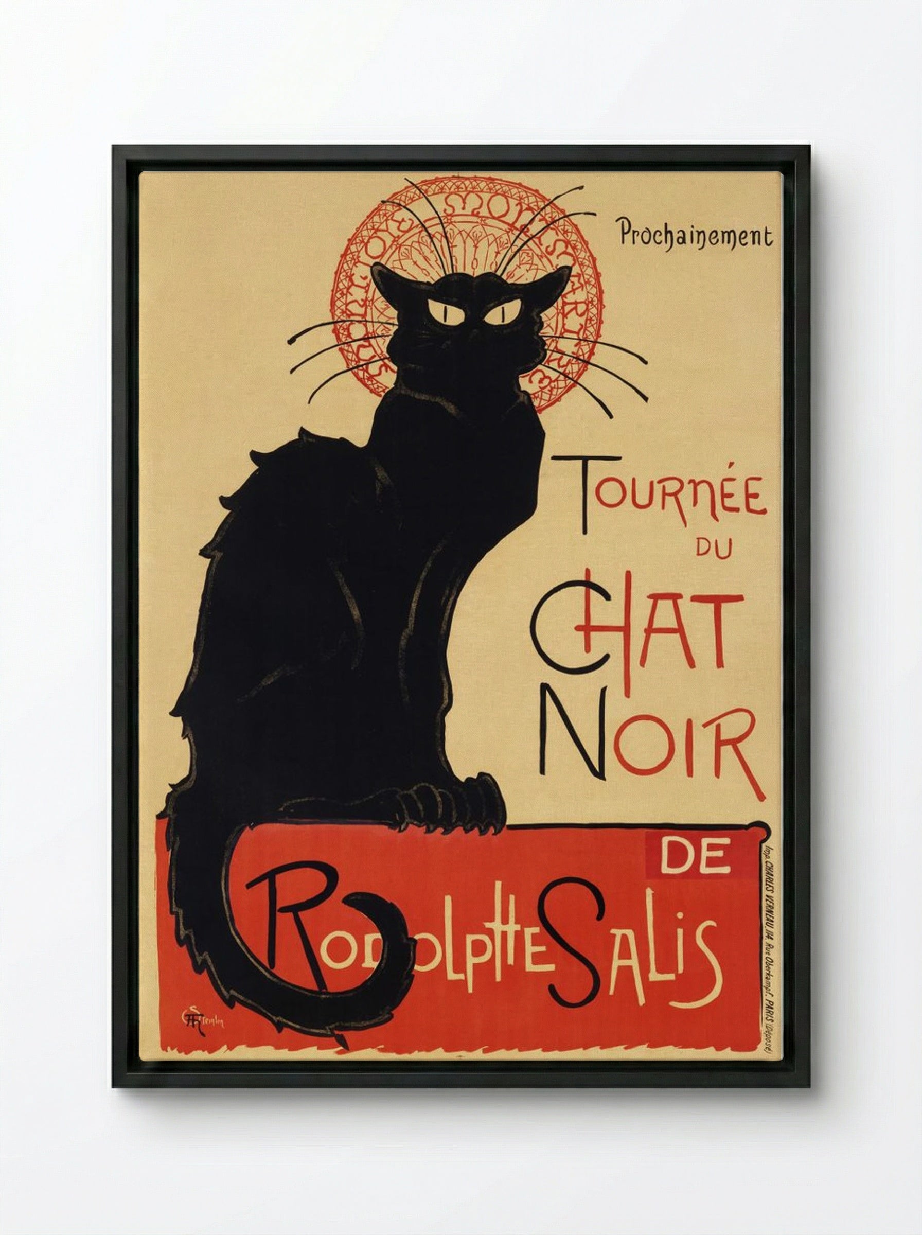 Tournée du Chat Noir - Théophile Alexandre Steinlen - Framed Canvas Black