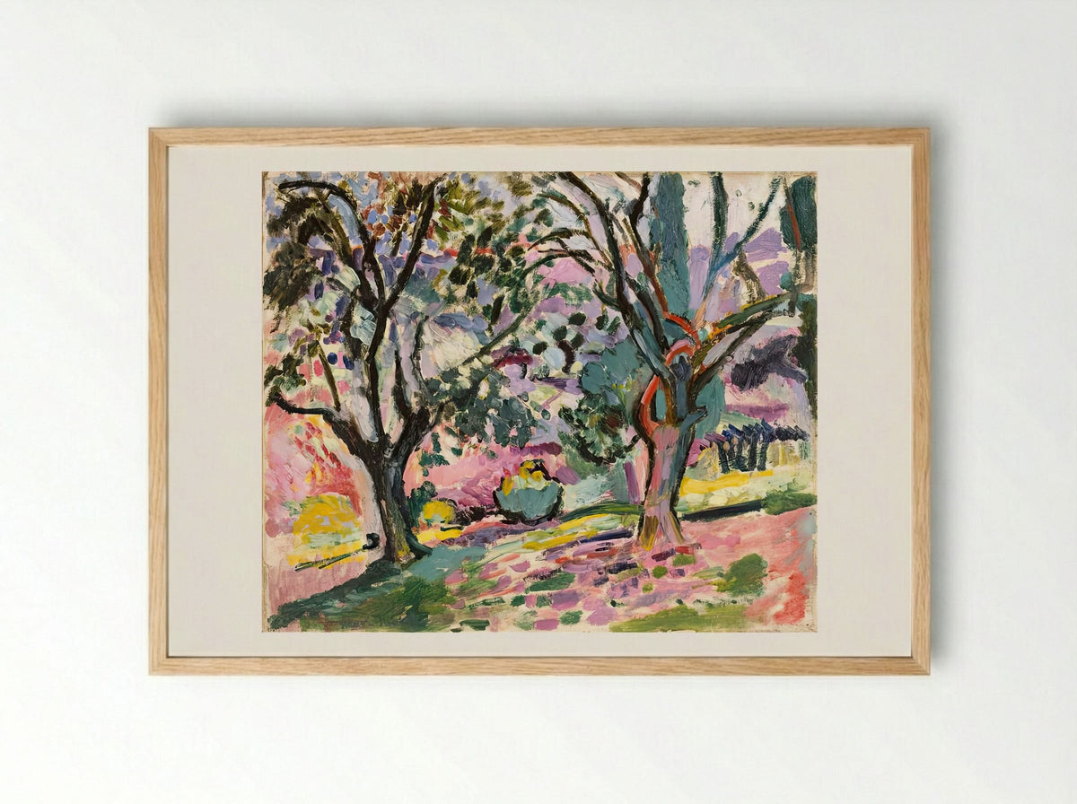 Olive Trees at Collioure by Henri Matisse – Fauvist Landscape Print - Framed Print Wood