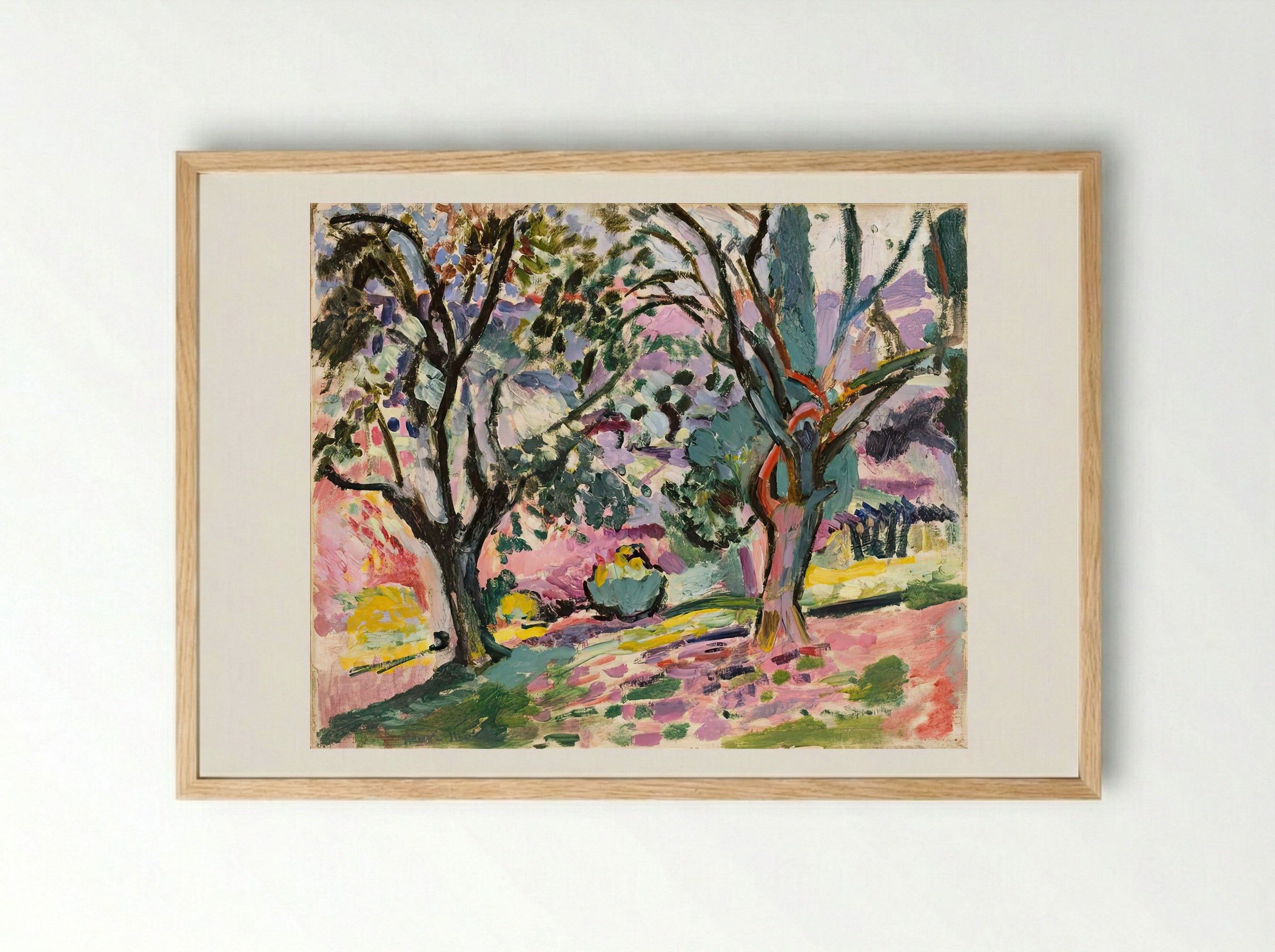 Olive Trees at Collioure by Henri Matisse – Fauvist Landscape Print - Framed Print Wood