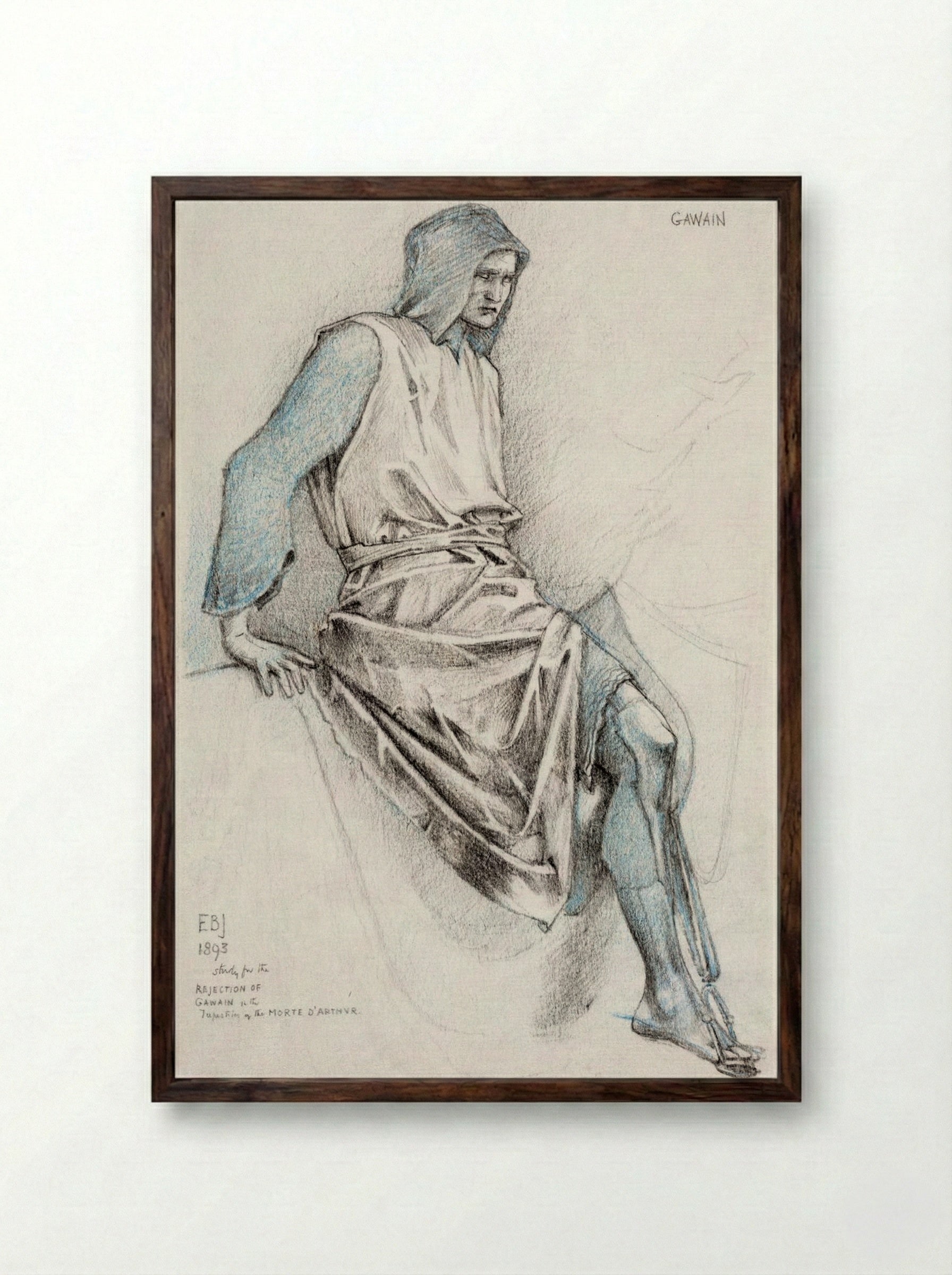 Study for 'The Failure of Gawaine' - Edward Burne-Jones - Framed Print Dark Wood