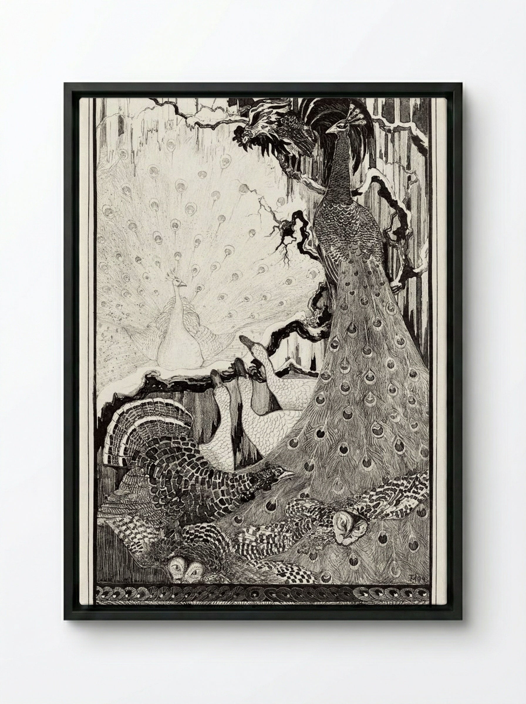 Nieuwjaar (New Year) - Theo van Hoytema - Framed Canvas Black