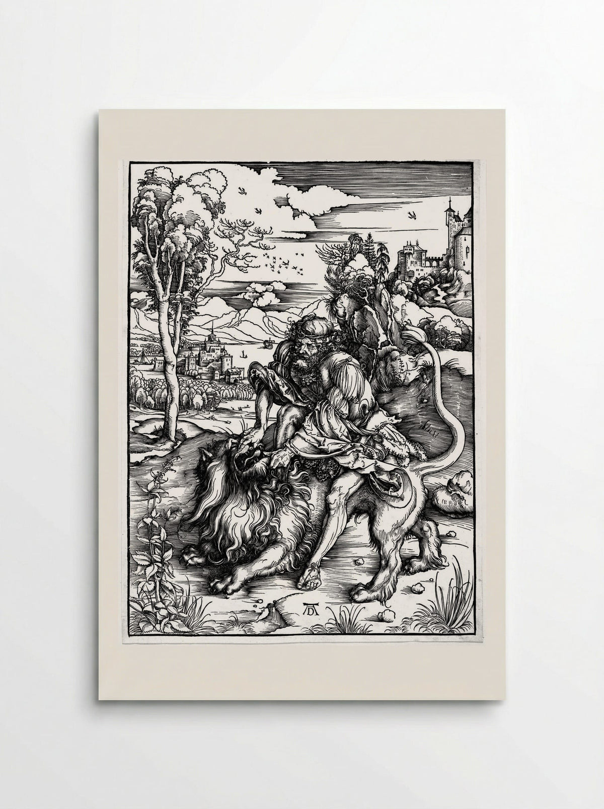 Samson Killing the Lion - Albrecht Dürer - Poster
