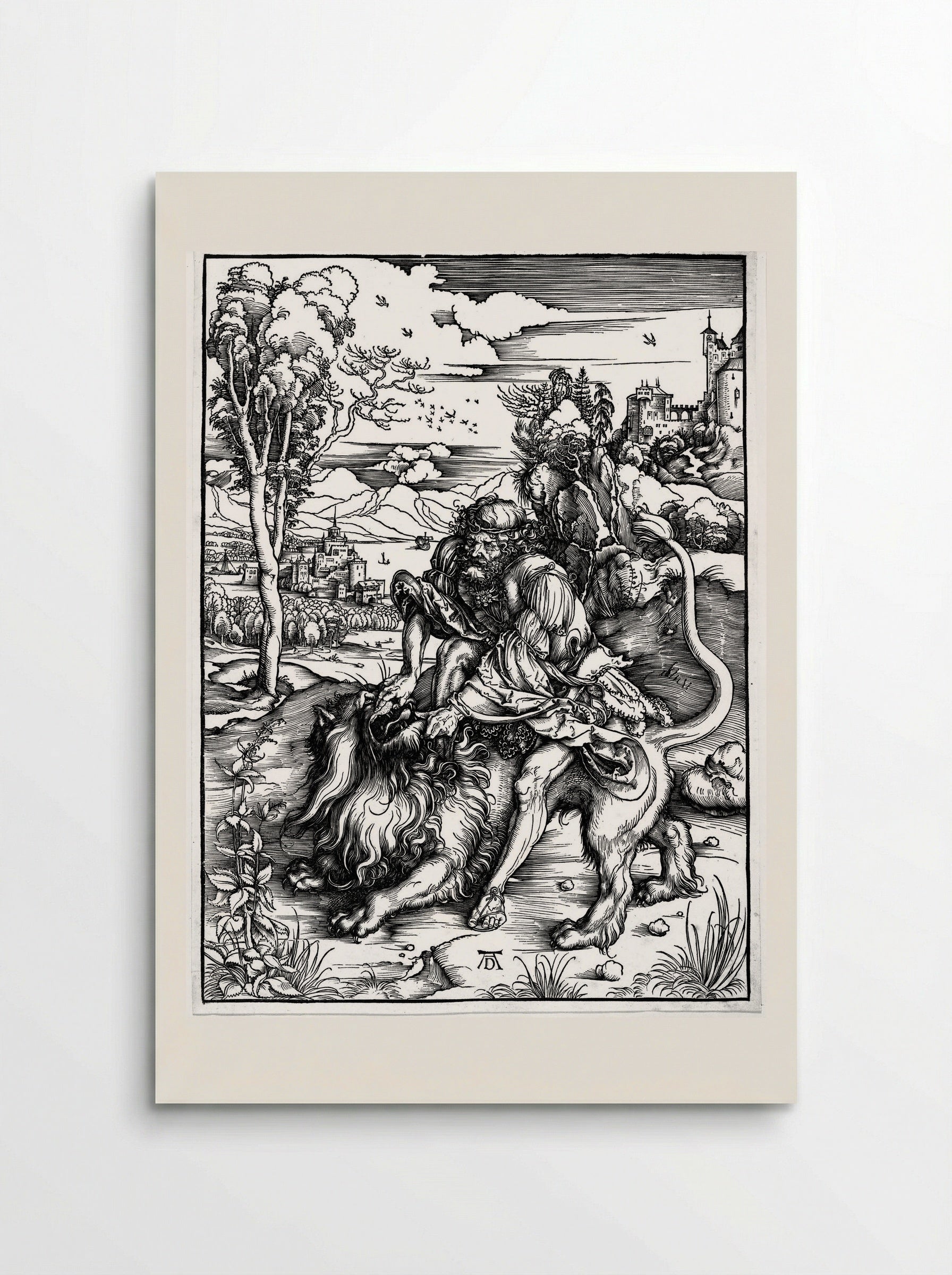 Samson Killing the Lion - Albrecht Dürer - Poster