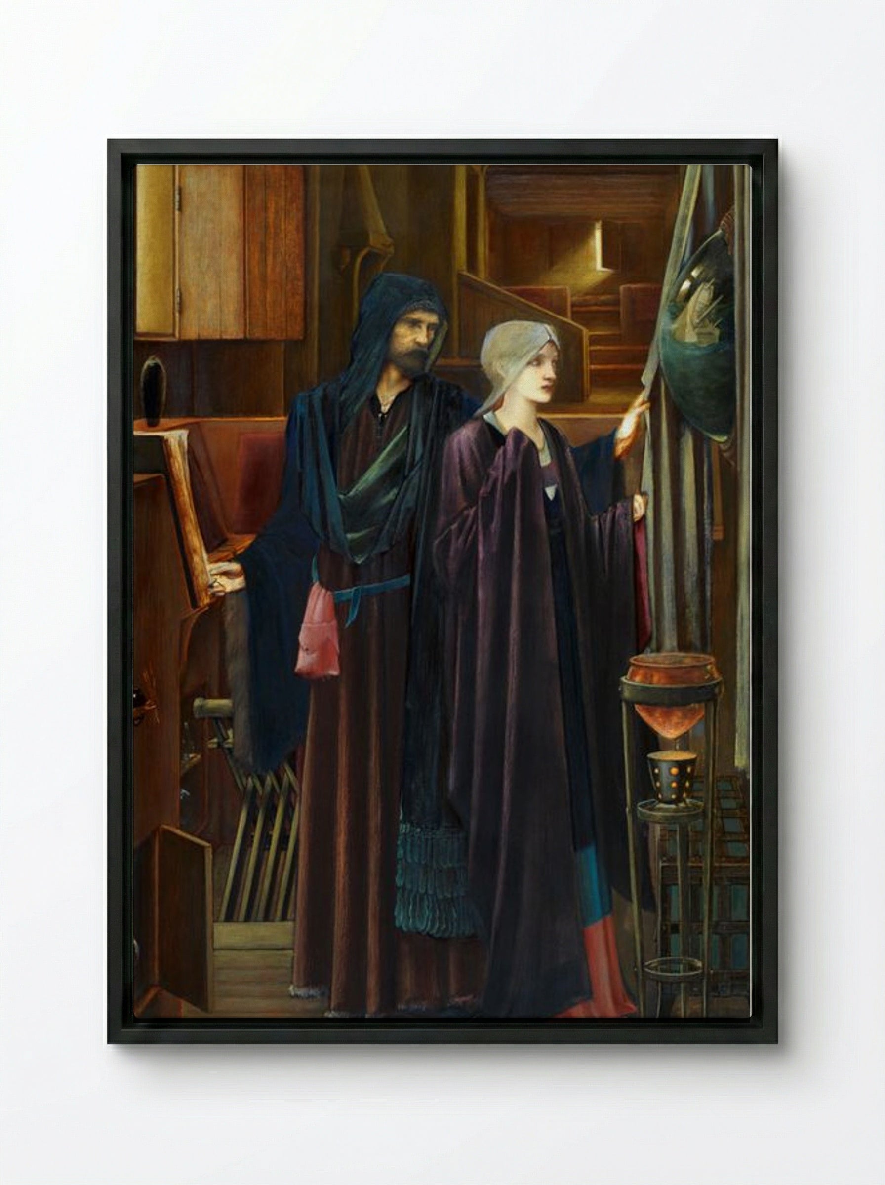 The Car of Love - Edward Burne-Jones - Framed Canvas Black
